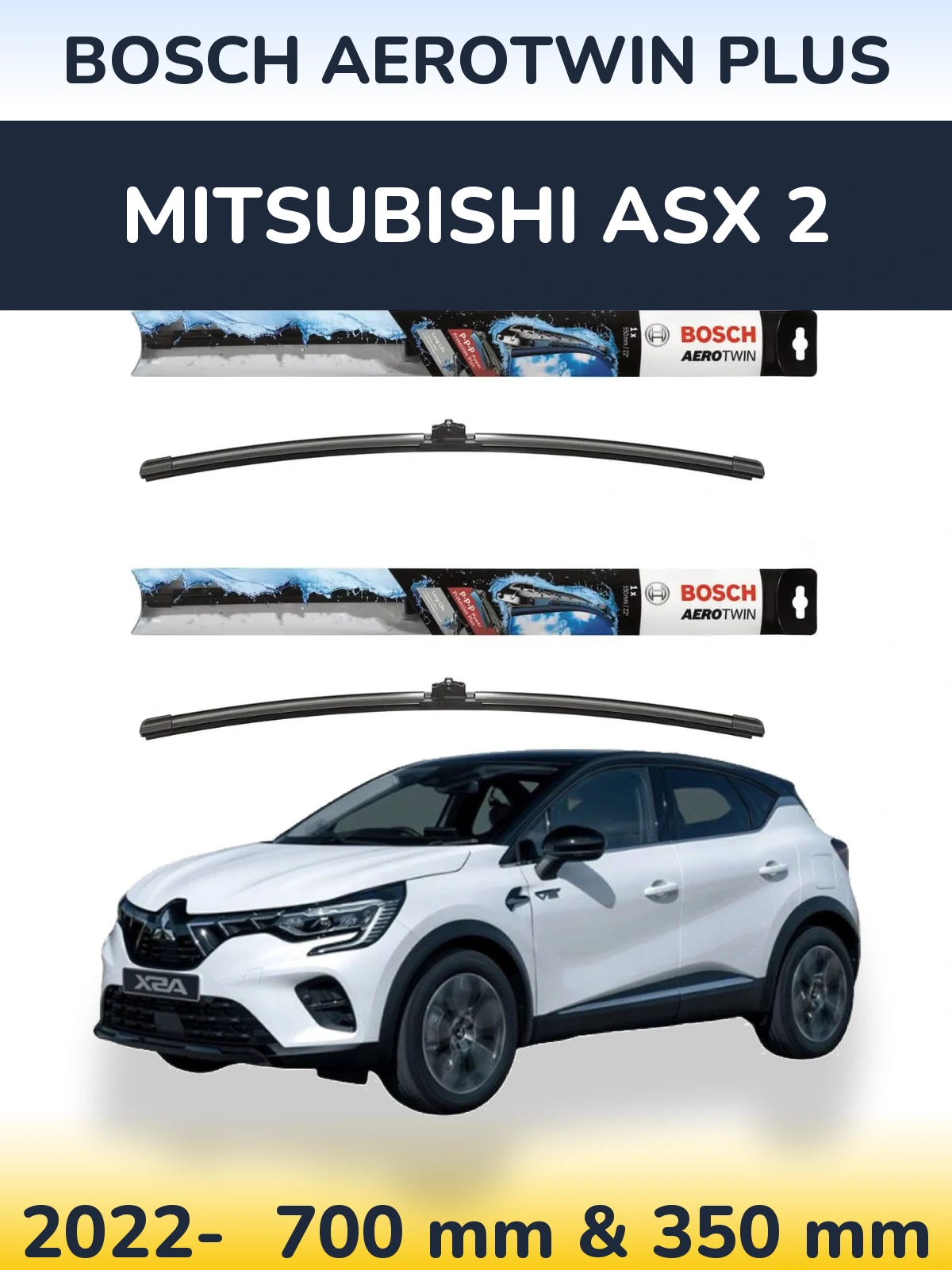 Komplet przednich wycieraczek BOSCH AeroTwin Plus 700 & 350 mm do Mitsubishi ASX 2 2022-2026