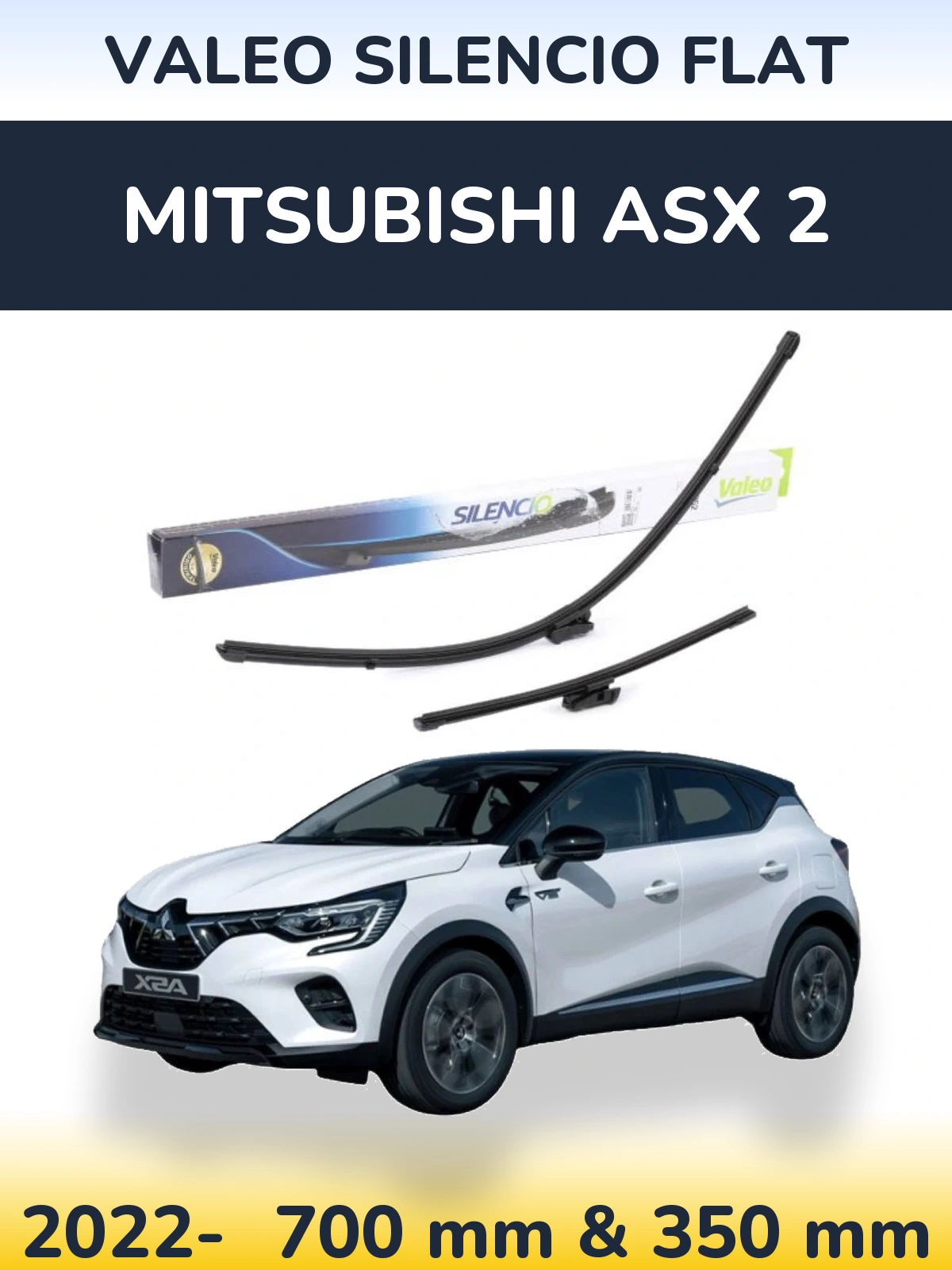 Комплект передних дворников Valeo Silencio Flat 700 & 350 мм для Mitsubishi ASX 2 2022-2026