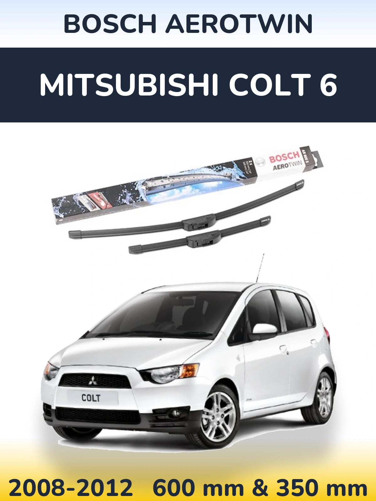 Komplet przednich wycieraczek BOSCH AeroTwin 600 & 350 mm do Mitsubishi Colt 6 2008-2012