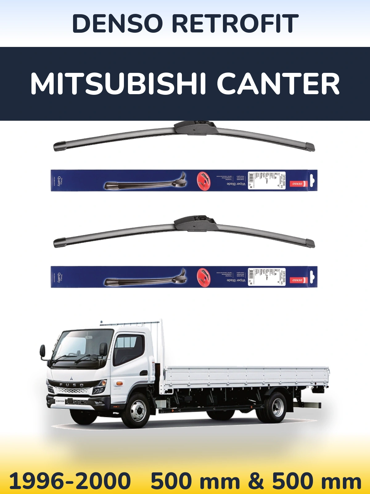 Комплект передніх щіток Denso Retrofit 500 & 500 мм для Mitsubishi Canter 1996-2000