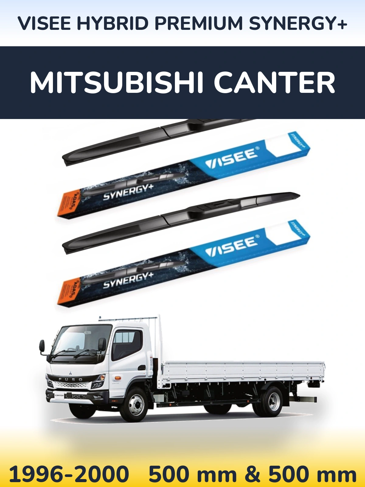 Комплект передніх щіток VISEE HYBRID PREMIUM SYNERGY+ 500 & 500 мм для Mitsubishi Canter 1996-2000