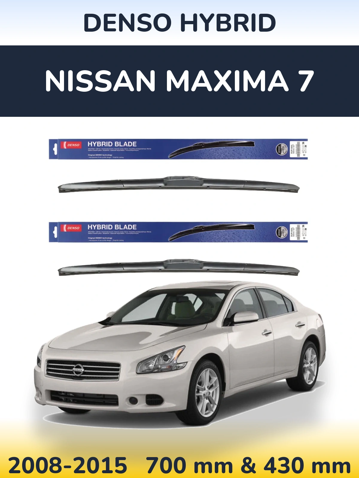 Komplet przednich wycieraczek Denso Hybrid 700 & 430 mm do Nissan Maxima 7 2008-2015