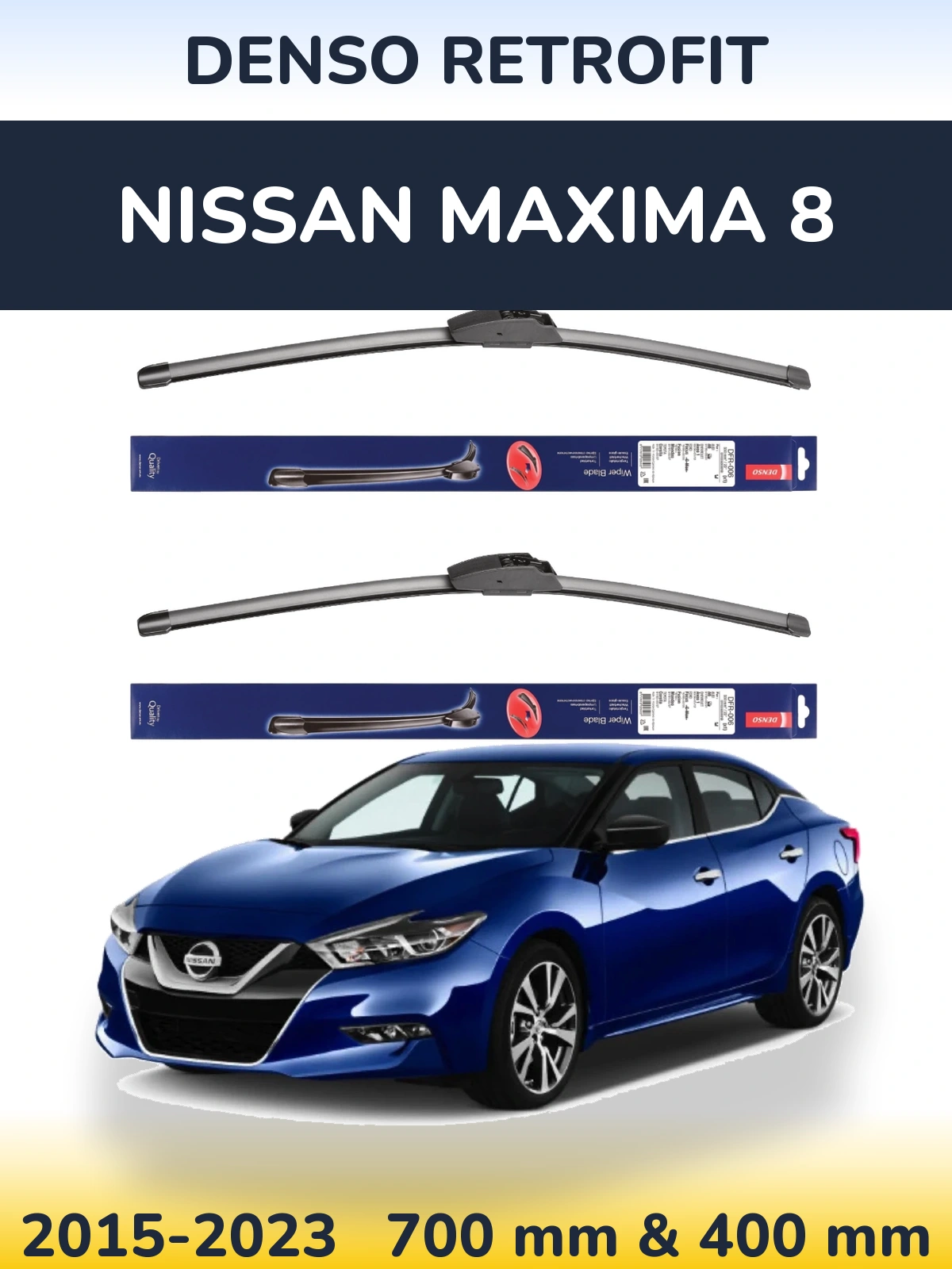 Komplet przednich wycieraczek Denso Retrofit 700 & 400 mm do Nissan Maxima 8 2015-2023