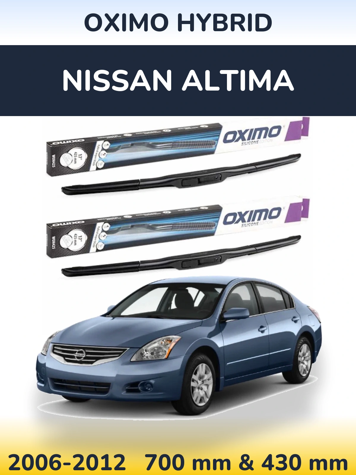 Komplet przednich wycieraczek Oximo Hybrid 700 & 430 mm do Nissan Altima 2006-2012