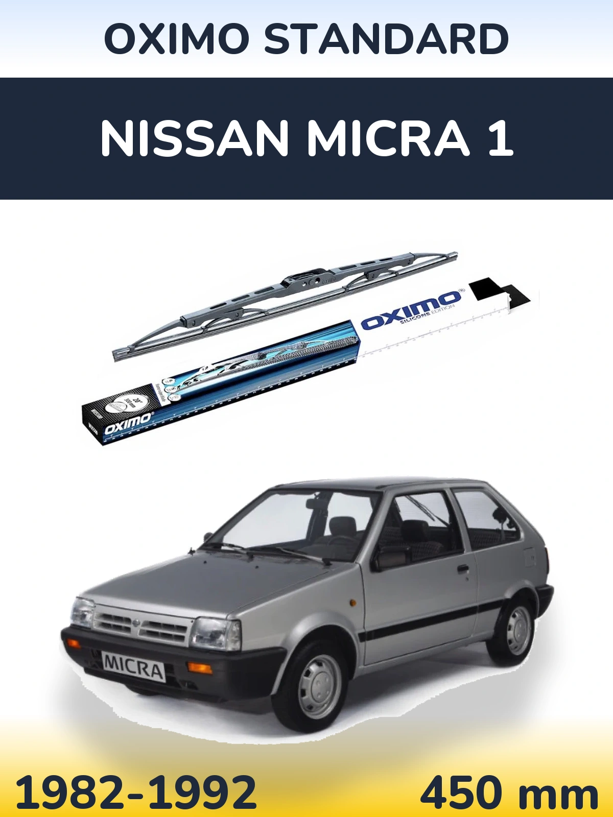 Rear wiper blade Oximo Standard 450 mm for Nissan Micra 1 1982-1992