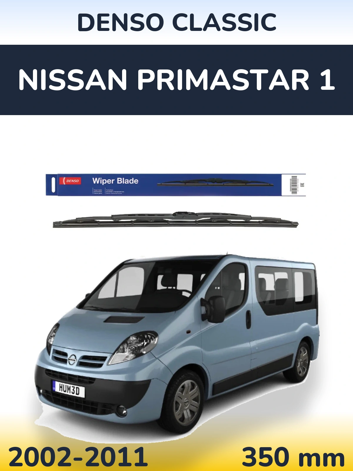 Rear wiper blade Denso Classic 350 mm for Nissan Primastar 1 2002-2011