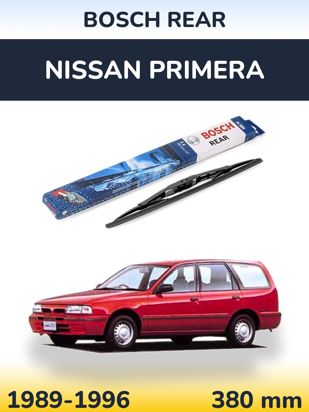 Задний дворник BOSCH Rear 380 мм для Nissan Primera 1989-1996