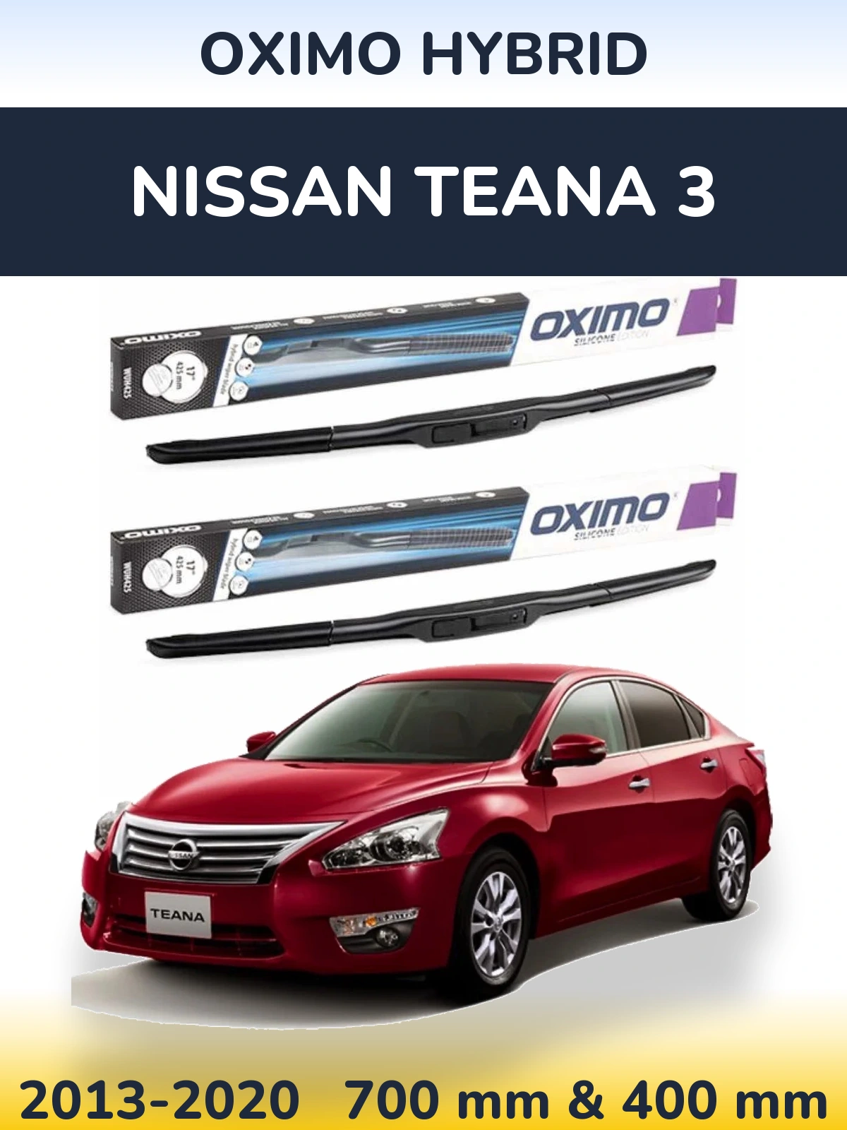 Komplet przednich wycieraczek Oximo Hybrid 700 & 400 mm do Nissan Teana 3 2013-2020