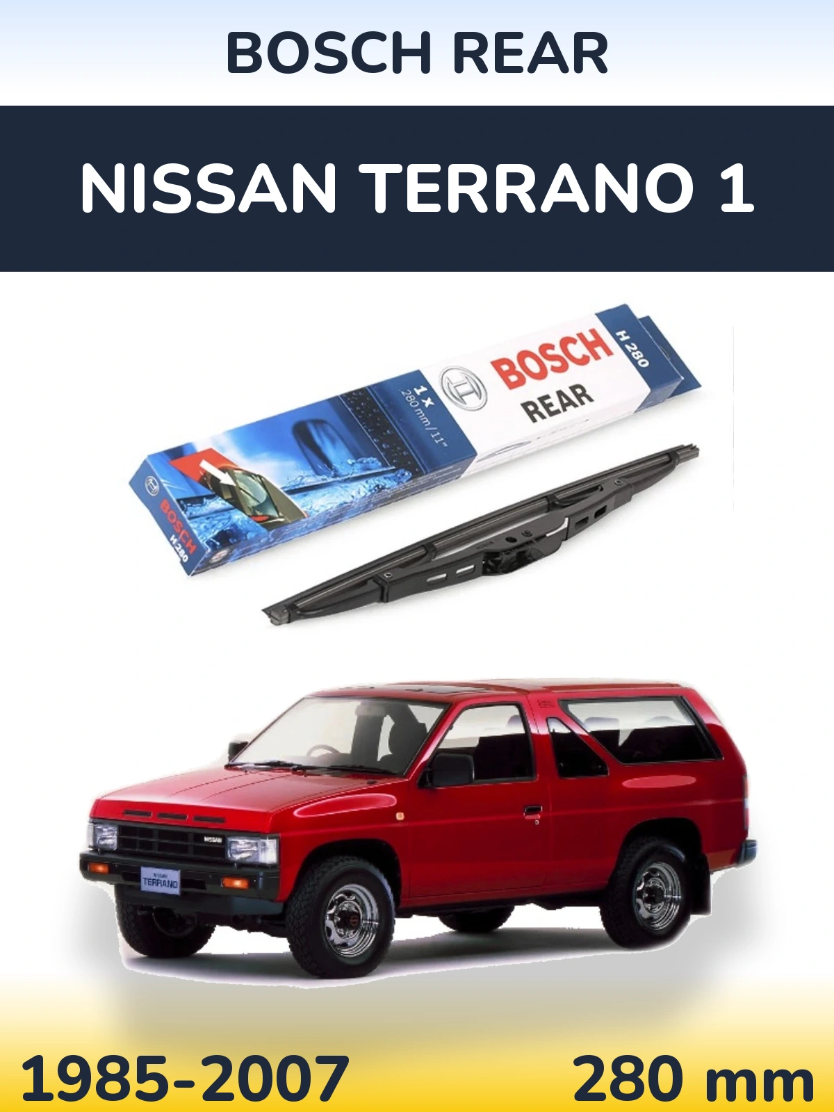 Rear wiper blade BOSCH Rear 280 mm for Nissan Terrano 1 1985-2007
