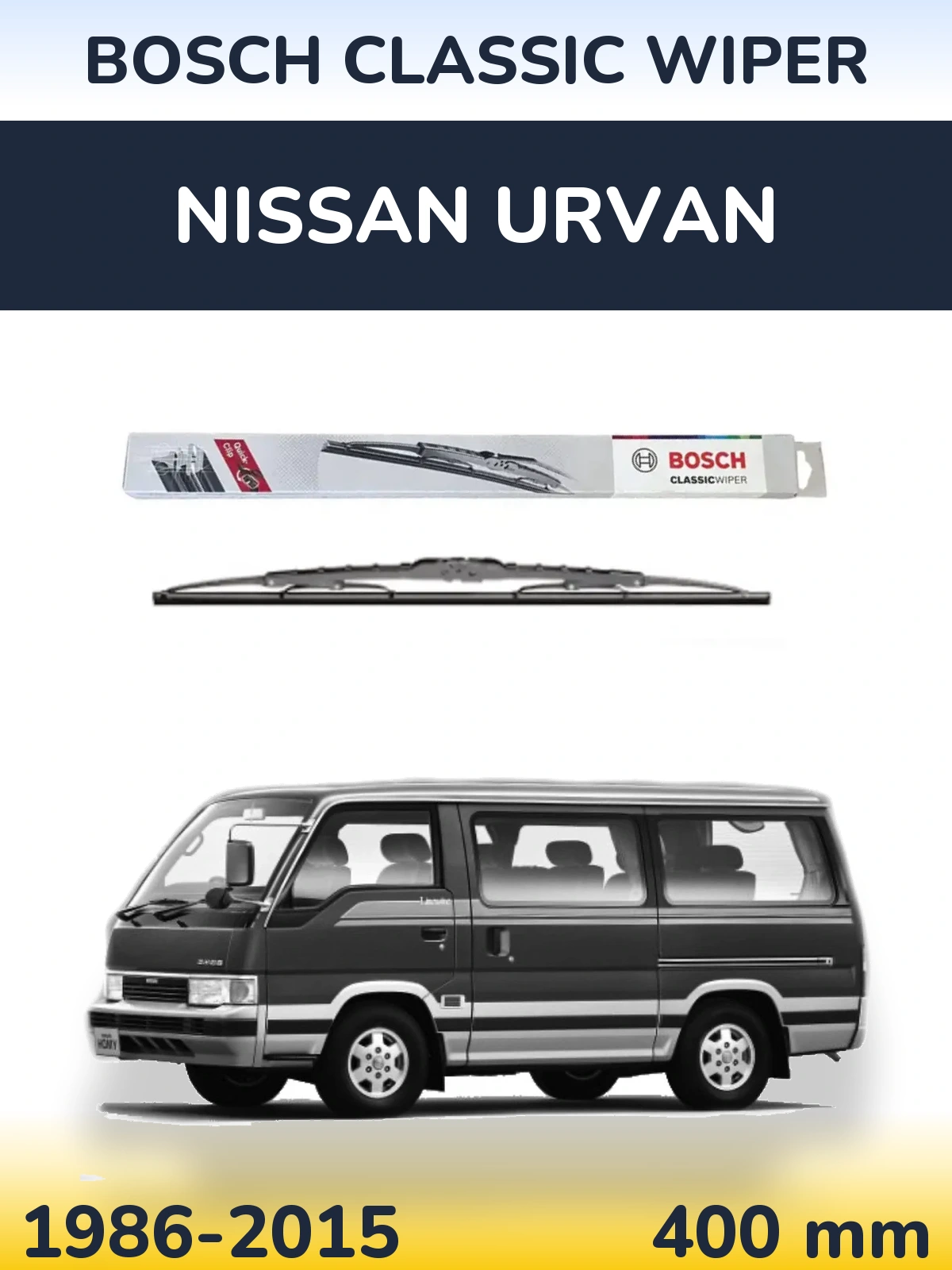 Tylna wycieraczka BOSCH Classic Wiper 400 mm do Nissan Urvan 1986-2015