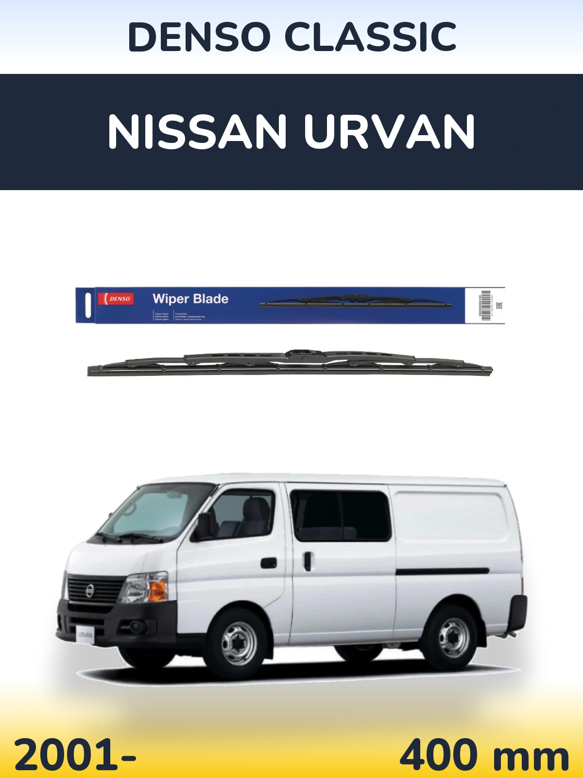 Rear wiper blade Denso Classic 400 mm for Nissan Urvan 2001-2026