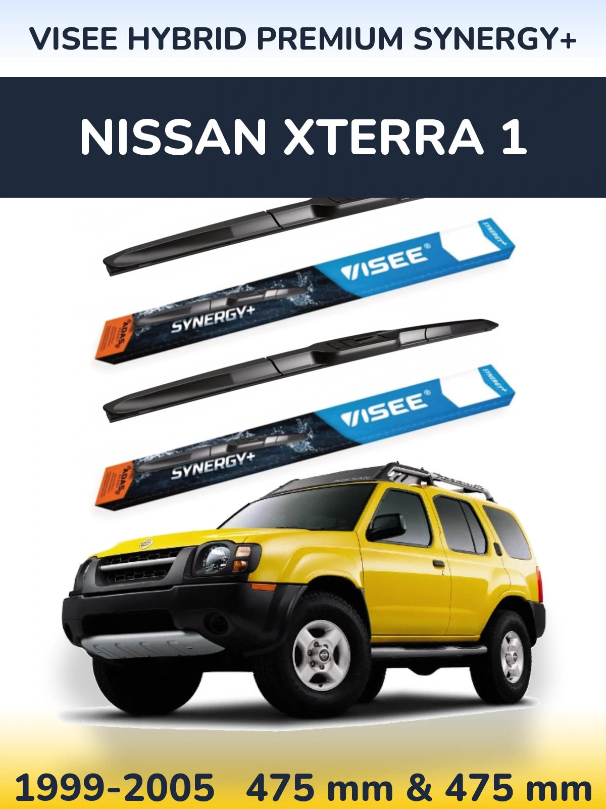 Komplet przednich wycieraczek VISEE HYBRID PREMIUM SYNERGY+ 475 & 475 mm do Nissan Xterra 1 1999-2005
