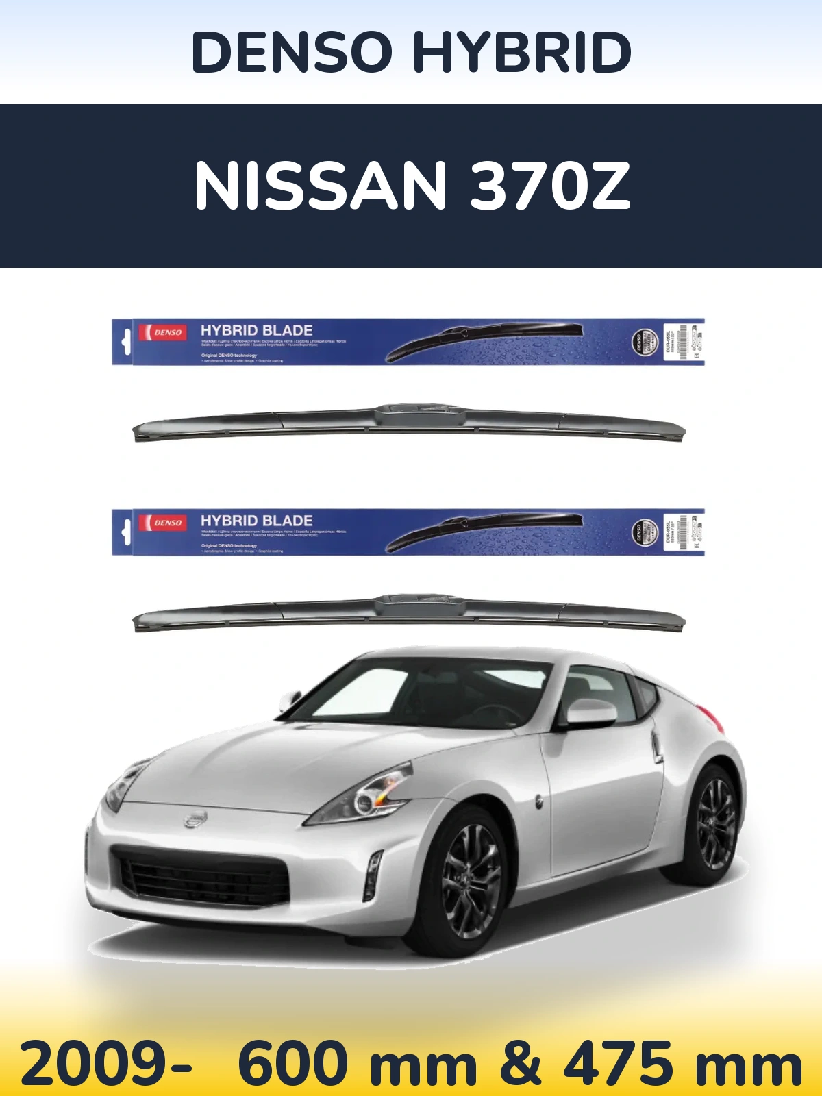 Komplet przednich wycieraczek Denso Hybrid 600 & 475 mm do Nissan 370Z 2009-2026
