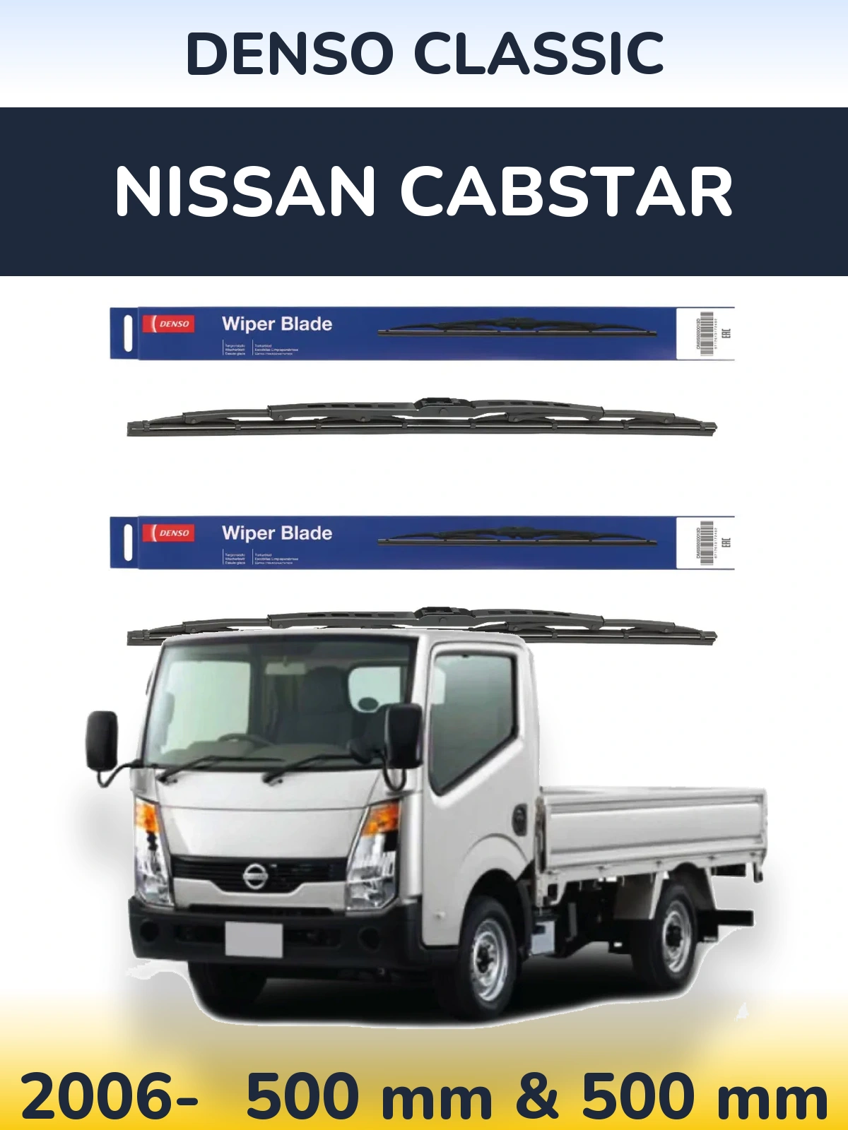 Komplet przednich wycieraczek Denso Classic 500 & 500 mm do Nissan Cabstar 2006-2026