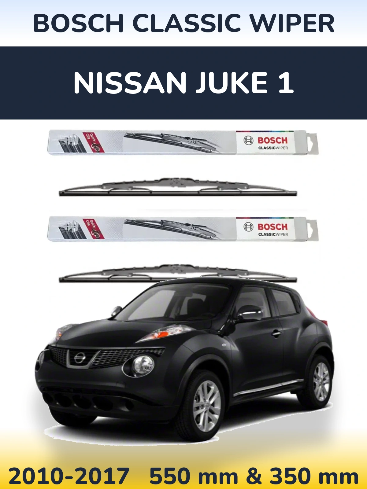 Комплект передних дворников BOSCH Classic Wiper 550 & 340 мм для Nissan Juke 1 2010-2017
