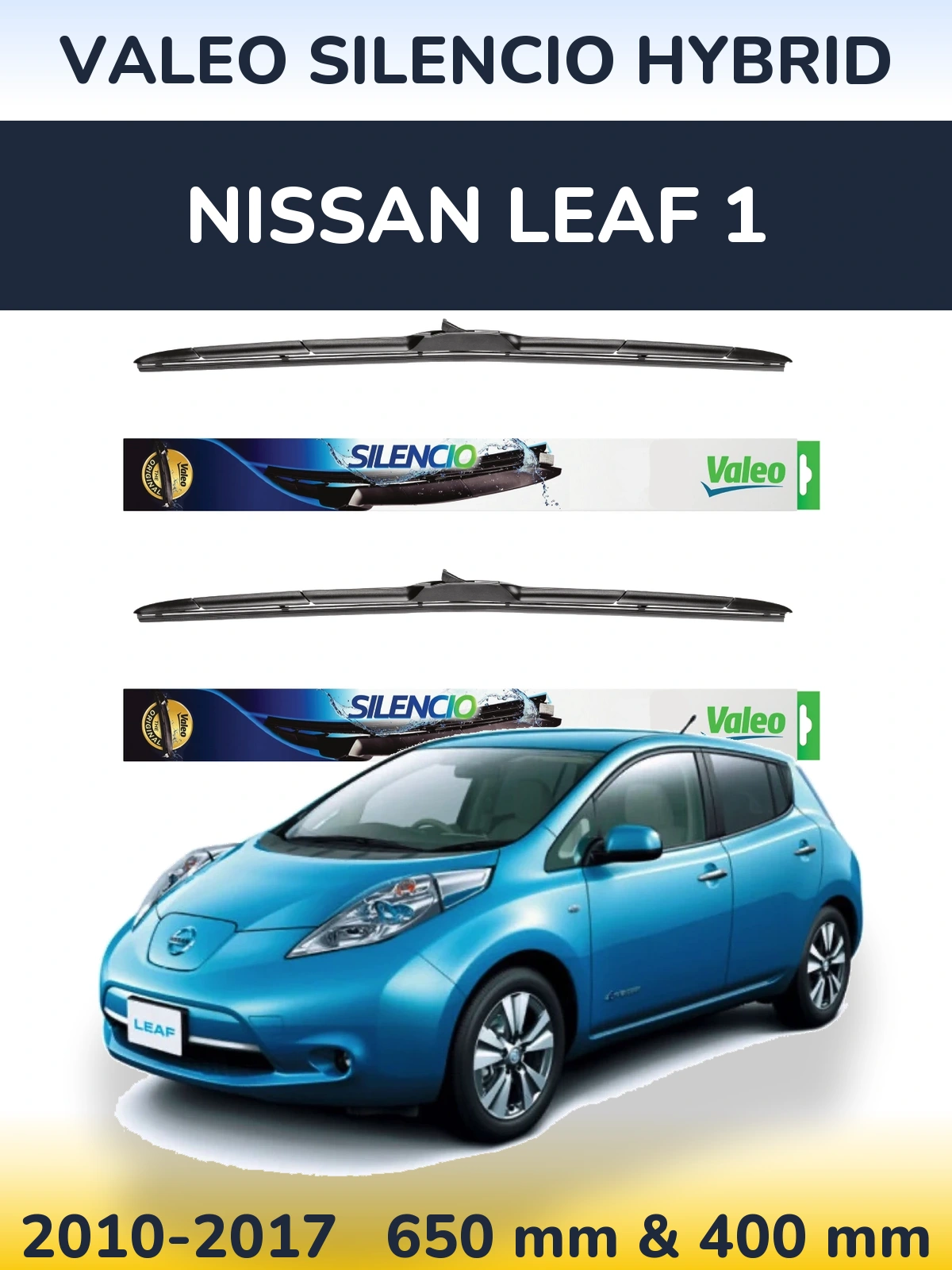 Комплект передних дворников Valeo Silencio Hybrid 650 & 400 мм для Nissan Leaf 1 2010-2017