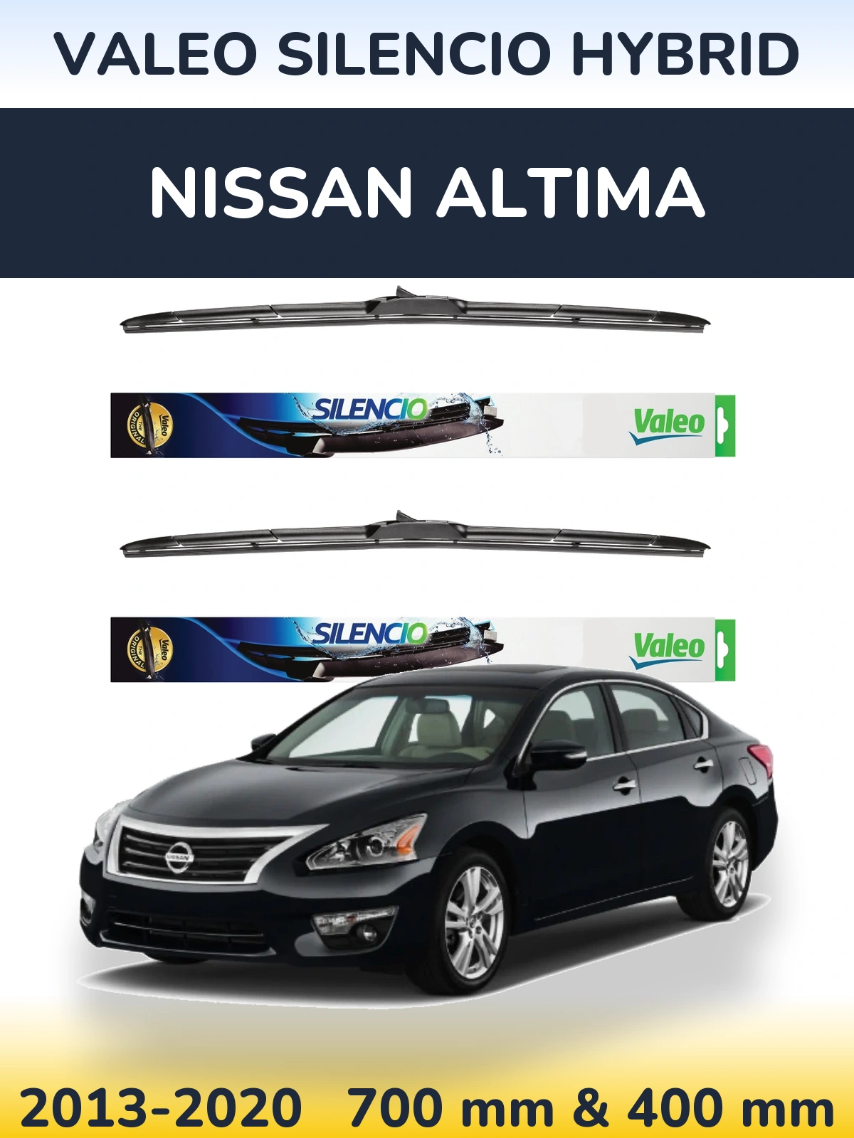 Комплект передних дворников Valeo Silencio Hybrid 700 & 400 мм для Nissan Altima 2013-2020