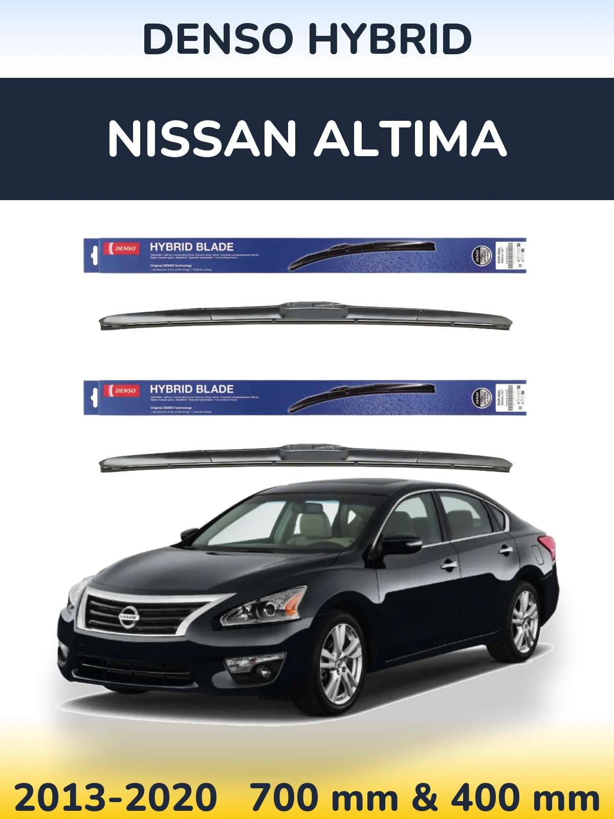 Komplet przednich wycieraczek Denso Hybrid 700 & 400 mm do Nissan Altima 2013-2020
