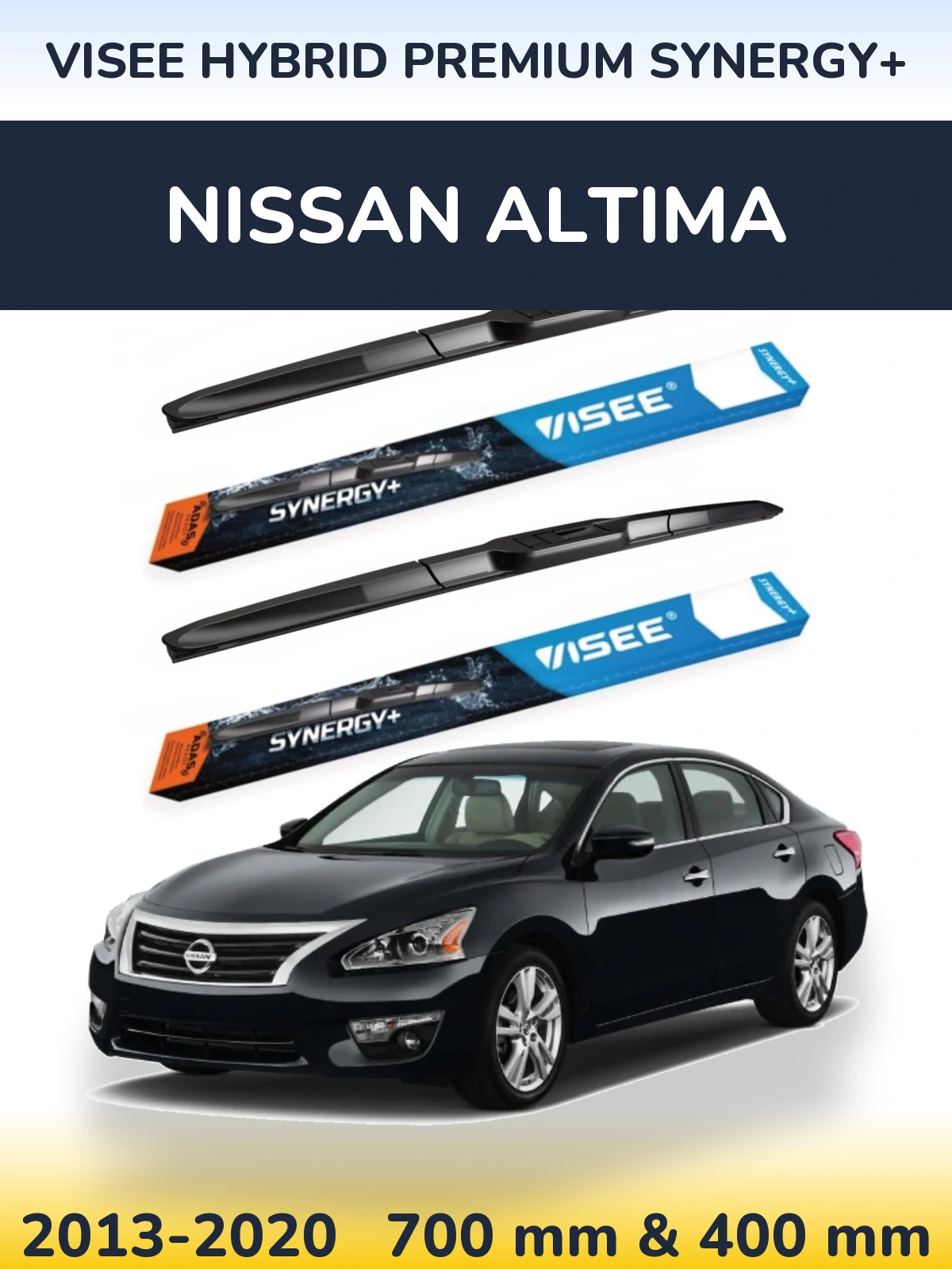 Комплект передних дворников VISEE HYBRID PREMIUM SYNERGY+ 700 & 400 мм для Nissan Altima 2013-2020