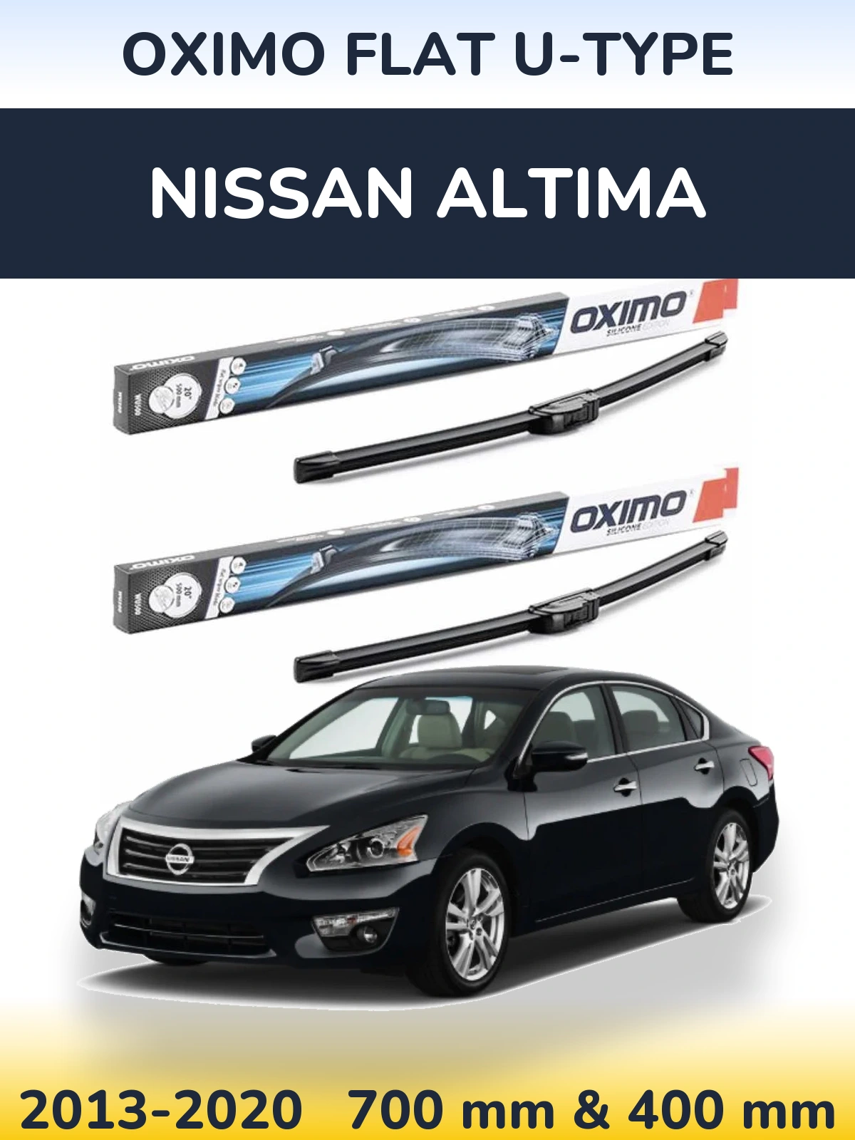 Komplet przednich wycieraczek Oximo Flat U-type 700 & 400 mm do Nissan Altima 2013-2020