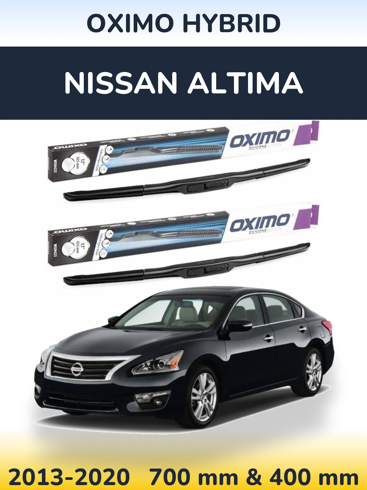Komplet przednich wycieraczek Oximo Hybrid 700 & 400 mm do Nissan Altima 2013-2020