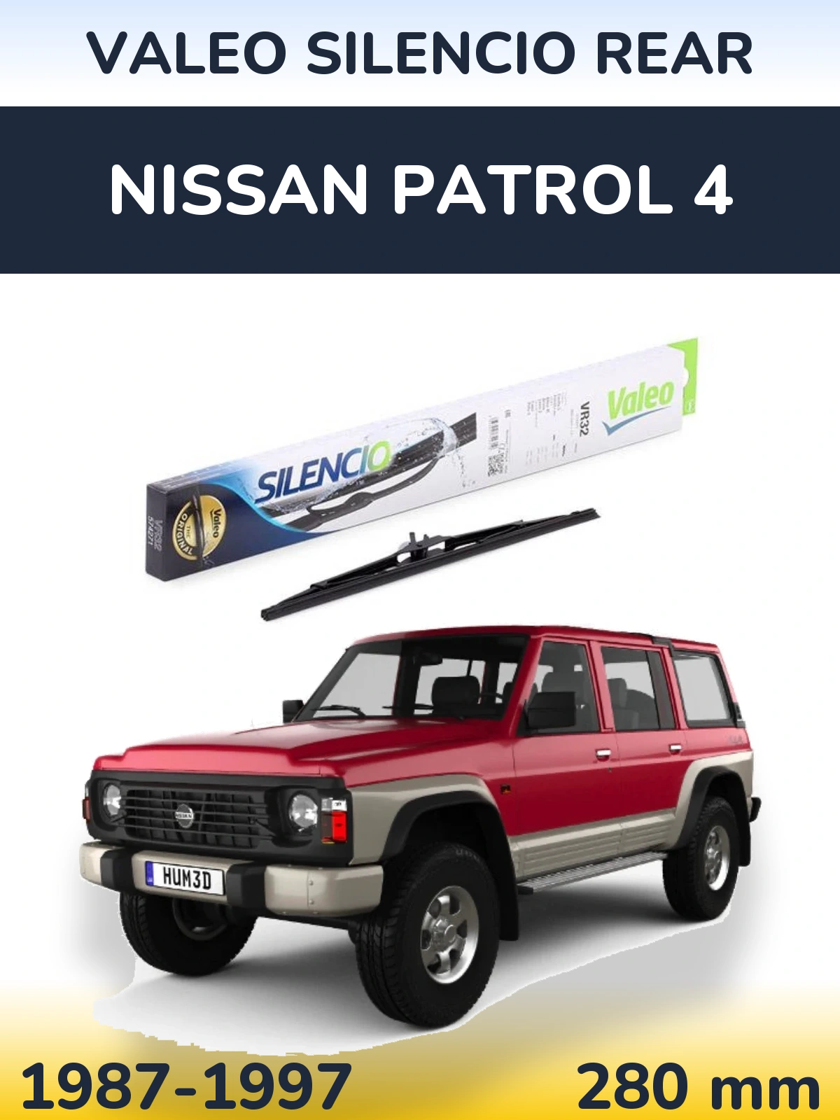 Rear wiper blade Valeo Silencio Rear 280 mm for Nissan Patrol 4 1987-1997