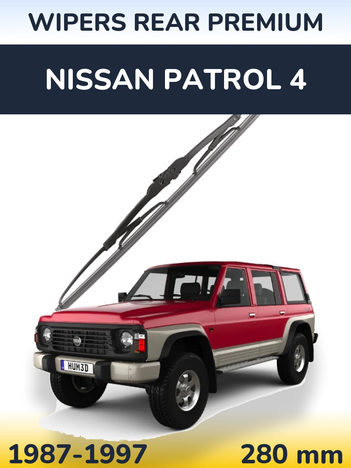 Задний дворник WIPERS REAR PREMIUM 280 мм для Nissan Patrol 4 1987-1997