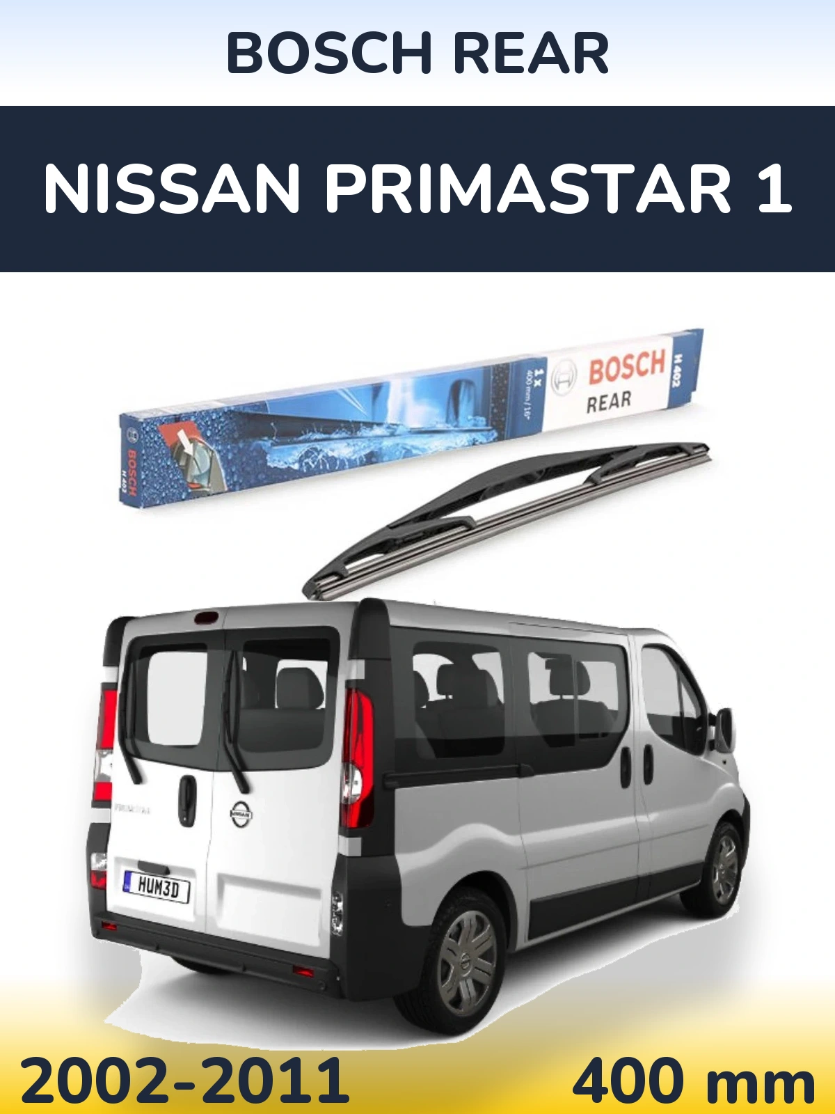 Задний дворник BOSCH Rear 400 мм для Nissan Primastar 1 2002-2011