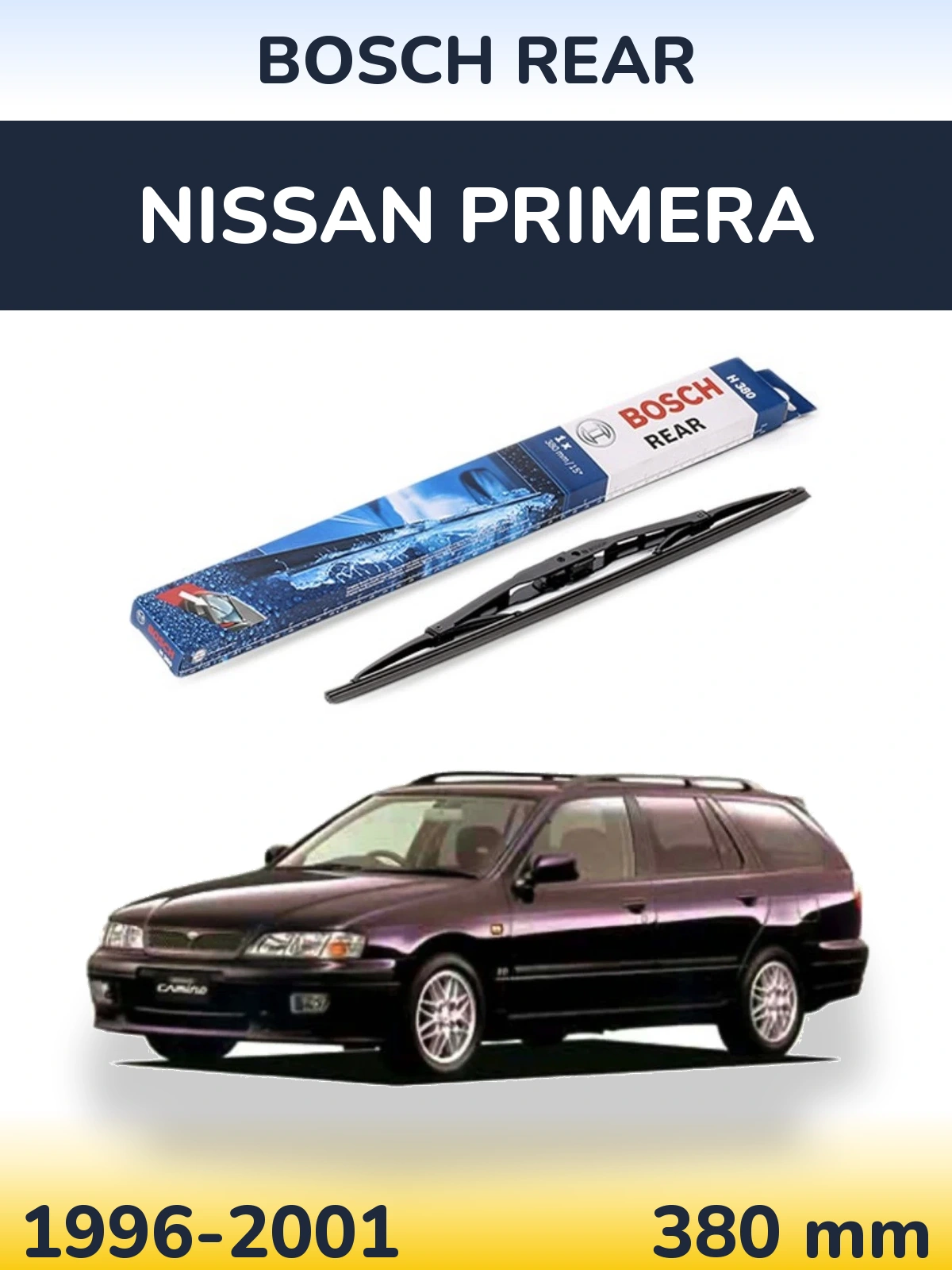 Задня щітка BOSCH Rear 380 мм для Nissan Primera 1996-2001