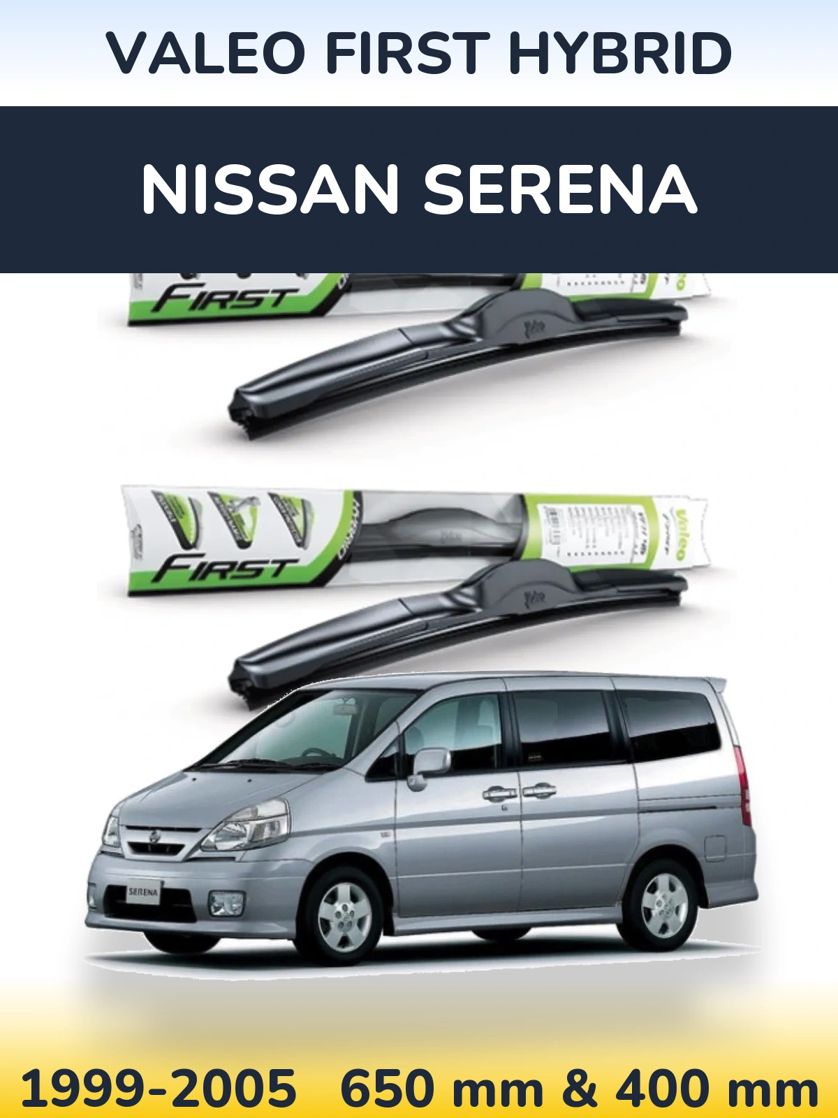 Комплект передних дворников Valeo First Hybrid 650 & 400 мм для Nissan Serena 1999-2005