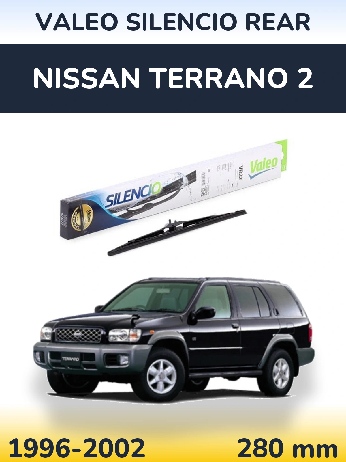 Rear wiper blade Valeo Silencio Rear 280 mm for Nissan Terrano 2 1996-2002