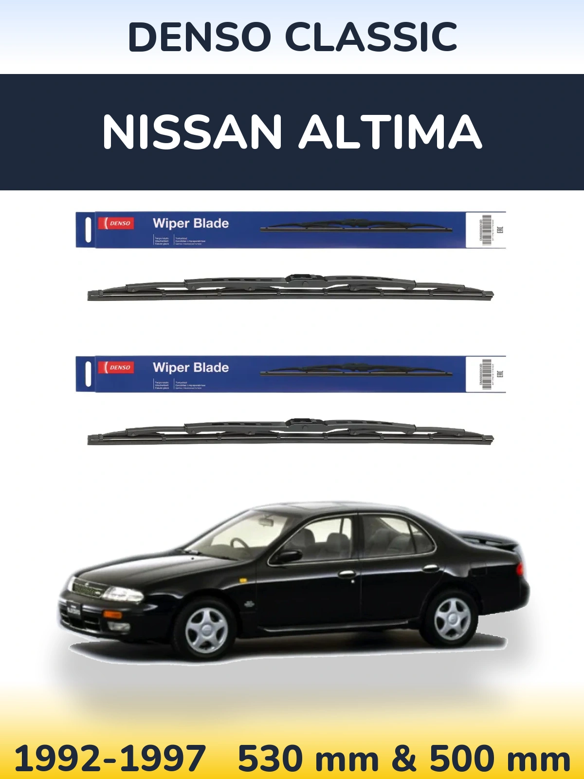 Komplet przednich wycieraczek Denso Classic 530 & 500 mm do Nissan Altima 1992-1997