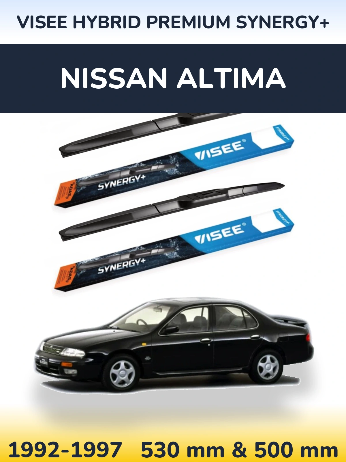 Komplet przednich wycieraczek VISEE HYBRID PREMIUM SYNERGY+ 530 & 500 mm do Nissan Altima 1992-1997