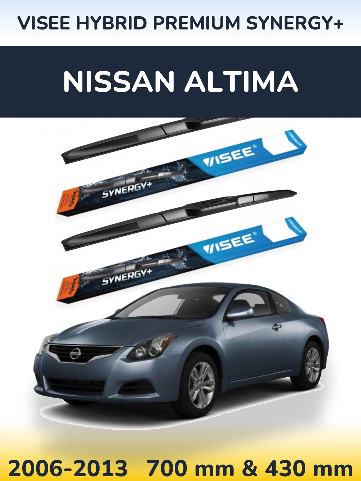 Komplet przednich wycieraczek VISEE HYBRID PREMIUM SYNERGY+ 700 & 430 mm do Nissan Altima 2006-2013