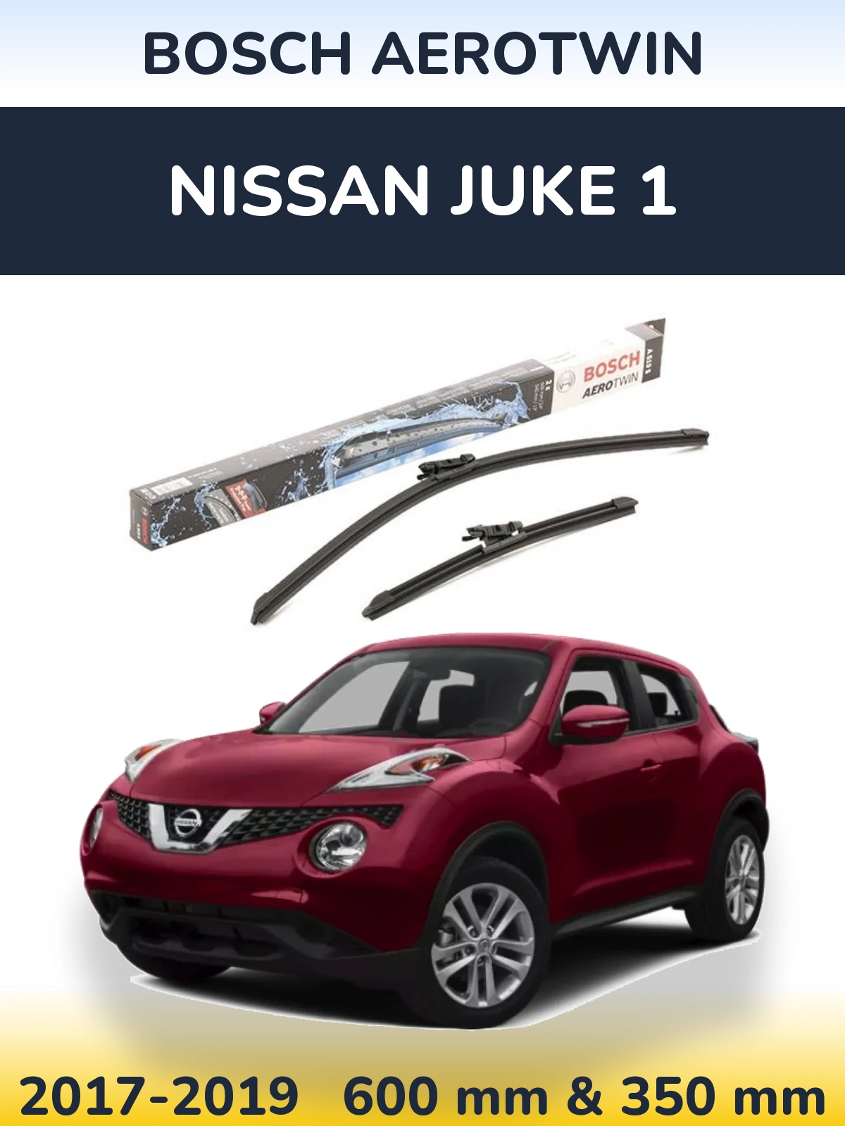 Komplet przednich wycieraczek BOSCH AeroTwin 600 & 340 mm do Nissan Juke 1 2017-2019