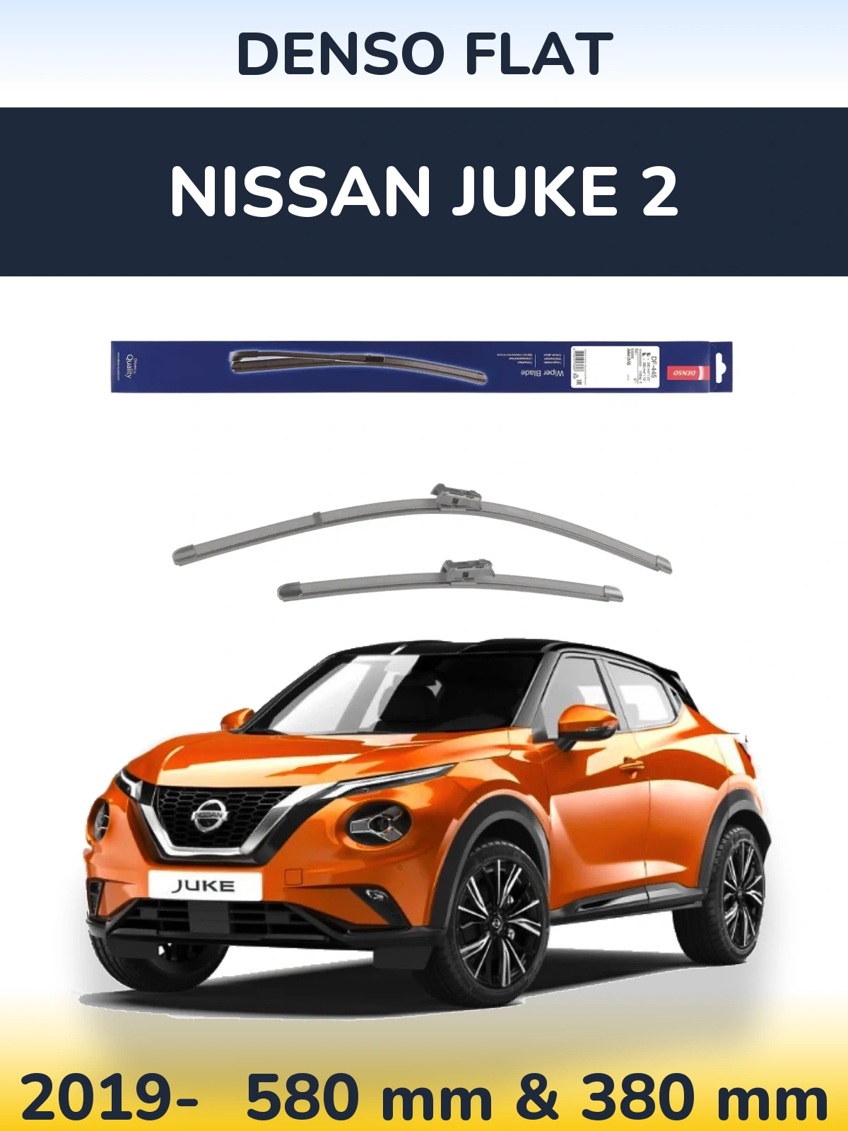 Komplet przednich wycieraczek Denso Flat 580 & 380 mm do Nissan Juke 2 2019-2026