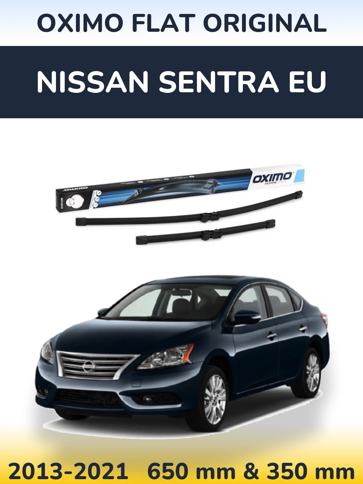 Komplet przednich wycieraczek Oximo Flat Original 650 & 350 mm do Nissan Sentra EU 2013-2021
