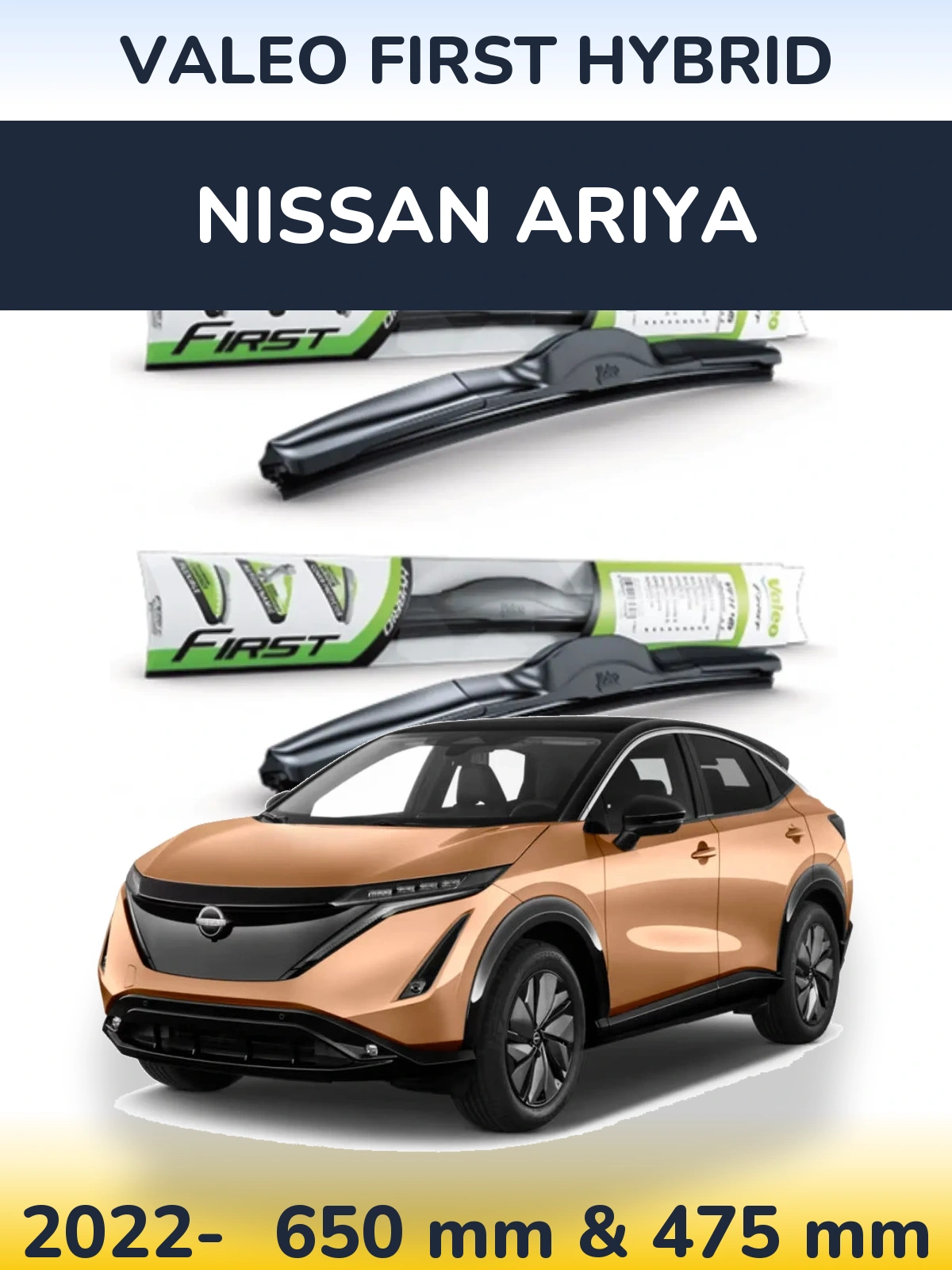 Komplet przednich wycieraczek Valeo First Hybrid 650 & 475 mm do Nissan Ariya 2022-2026