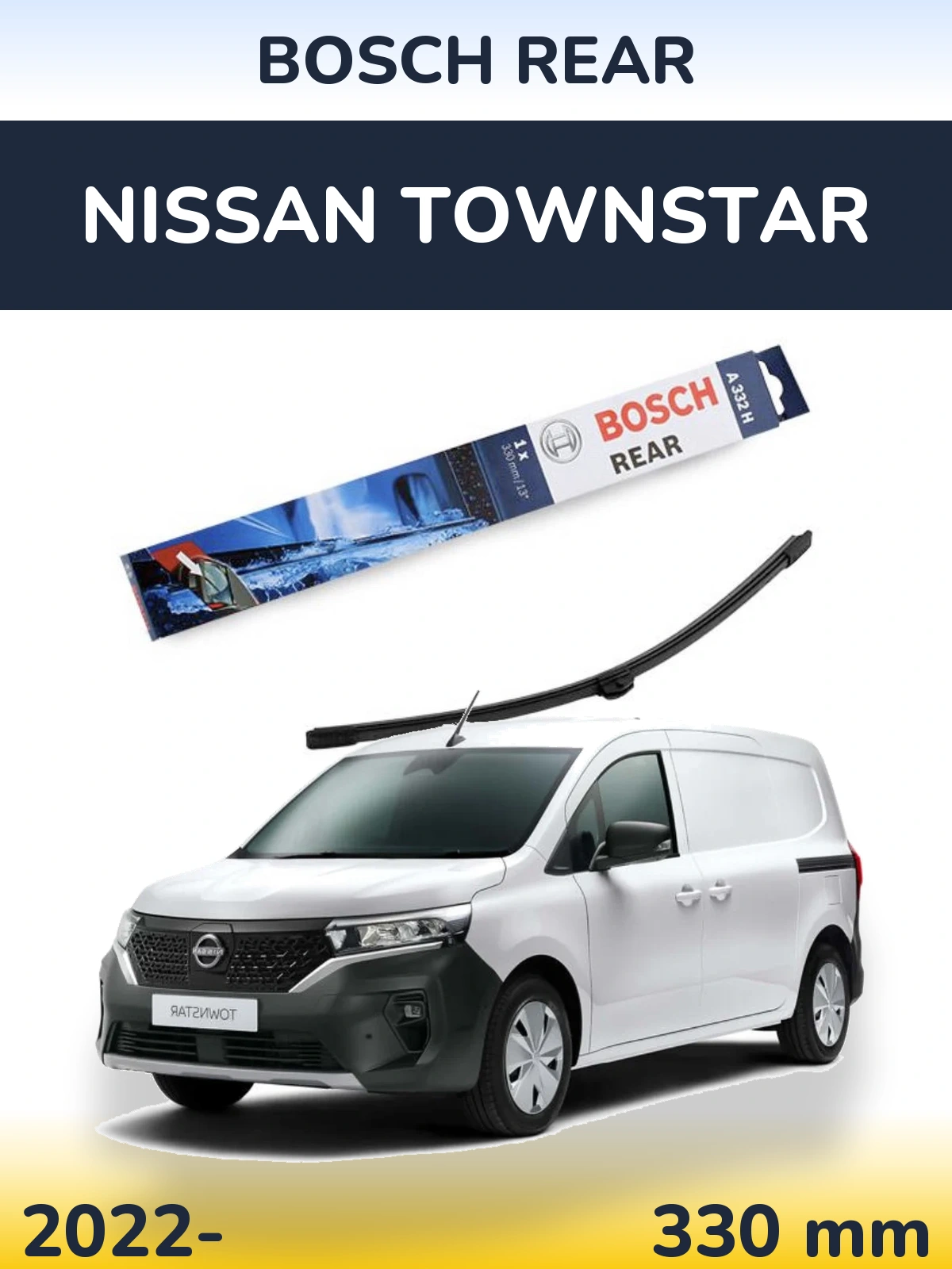 Задний дворник BOSCH Rear 330 мм для Nissan Townstar 2022-2026