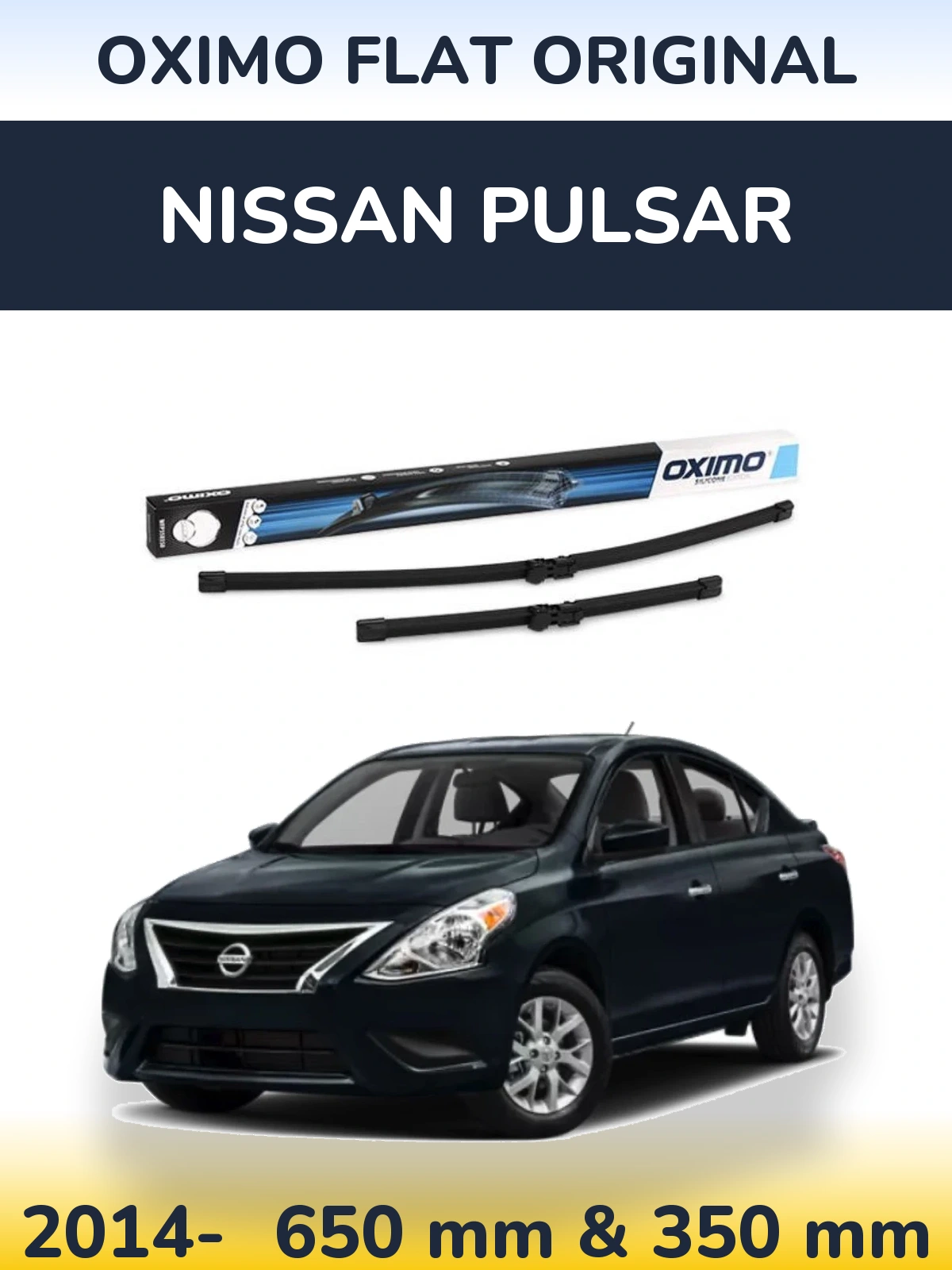 Komplet przednich wycieraczek Oximo Flat Original 650 & 350 mm do Nissan Pulsar 2014-2026