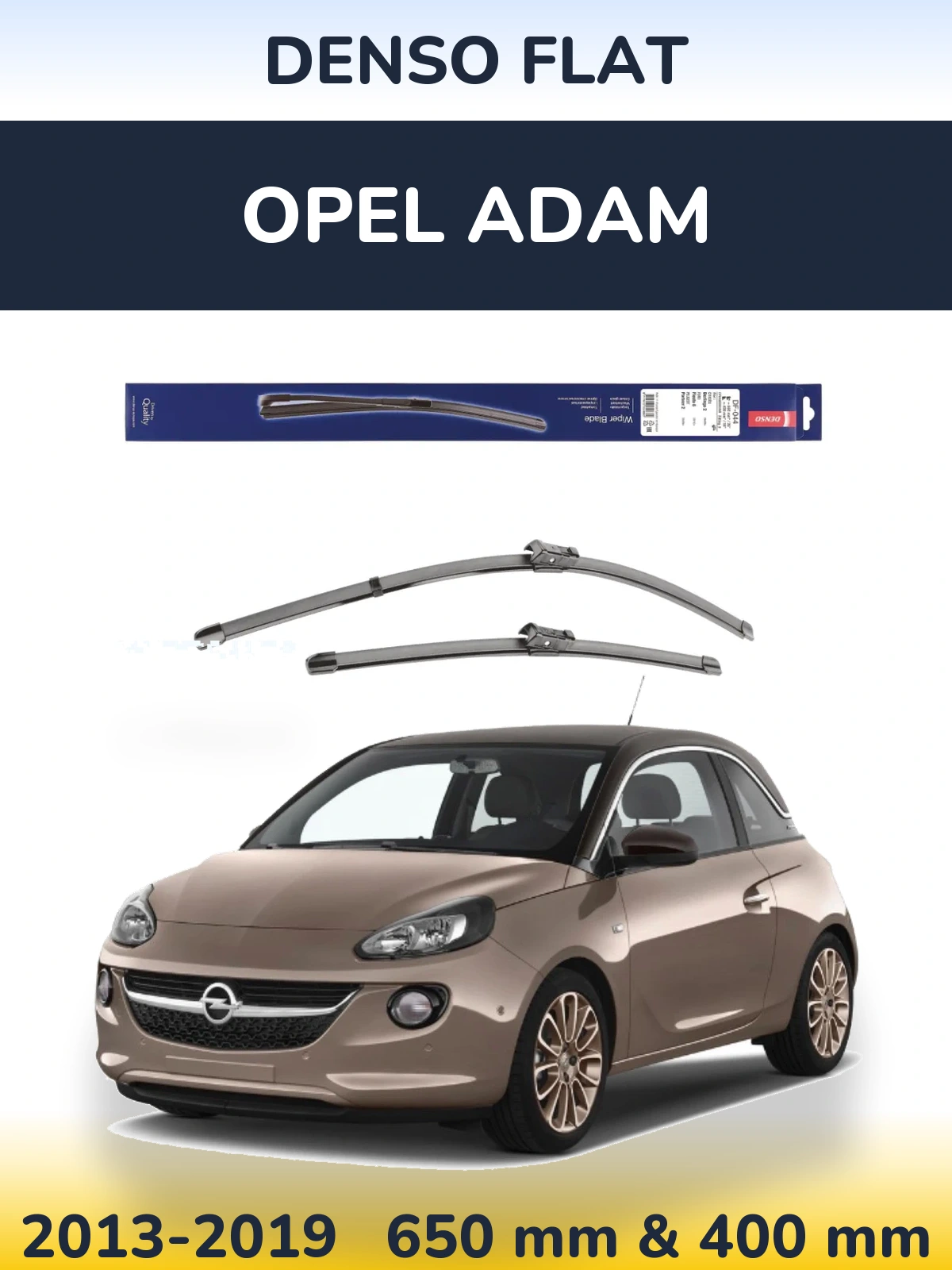 Комплект передних дворников Denso Flat 650 & 400 мм для Opel Adam 2013-2019