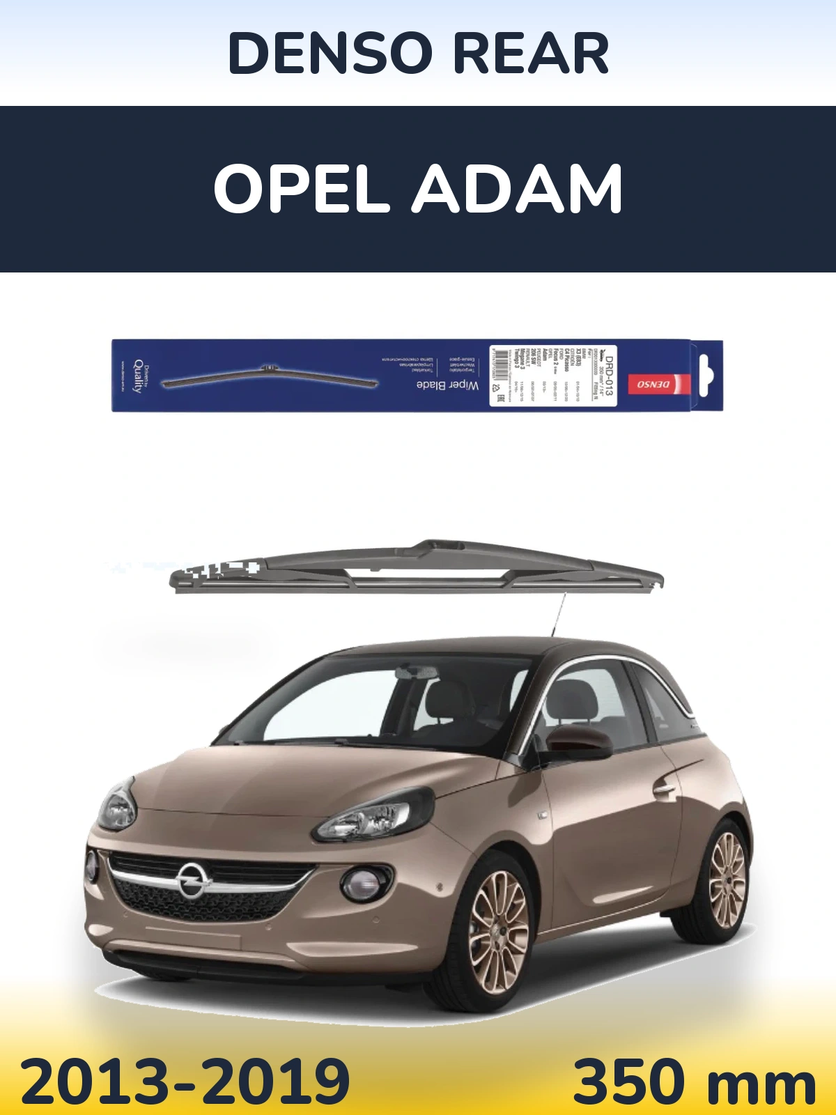 Rear wiper blade Denso Rear 350 mm for Opel Adam 2013-2019