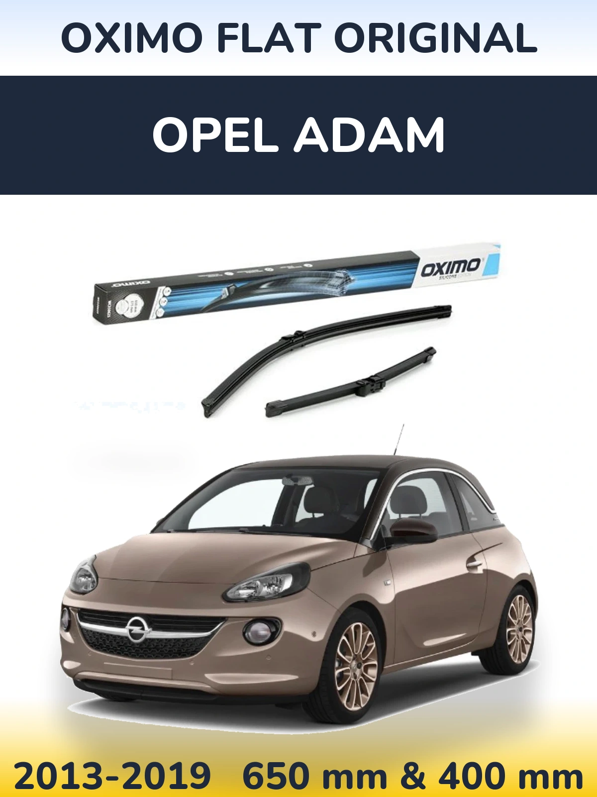 Комплект передніх щіток Oximo Flat Original 650 & 375 мм для Opel Adam 2013-2019