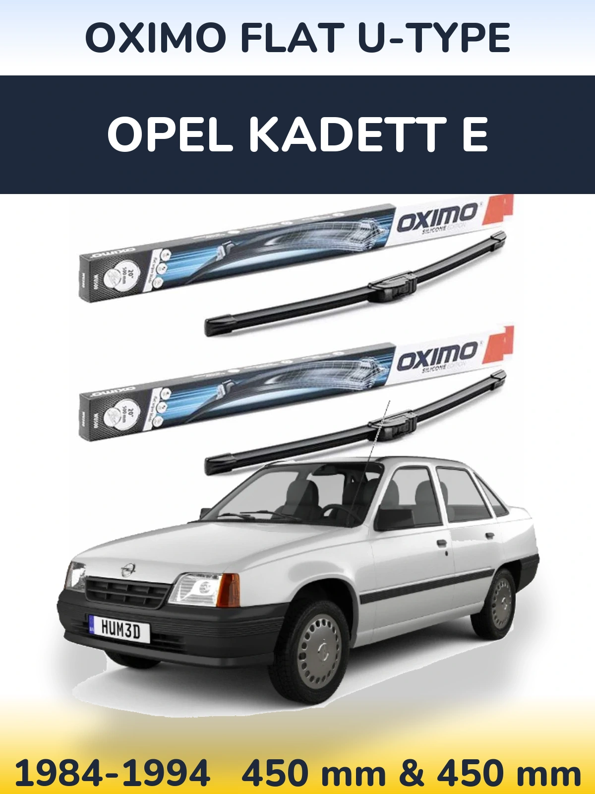Komplet przednich wycieraczek Oximo Flat U-type 450 & 450 mm do Opel Kadett E 1984-1994