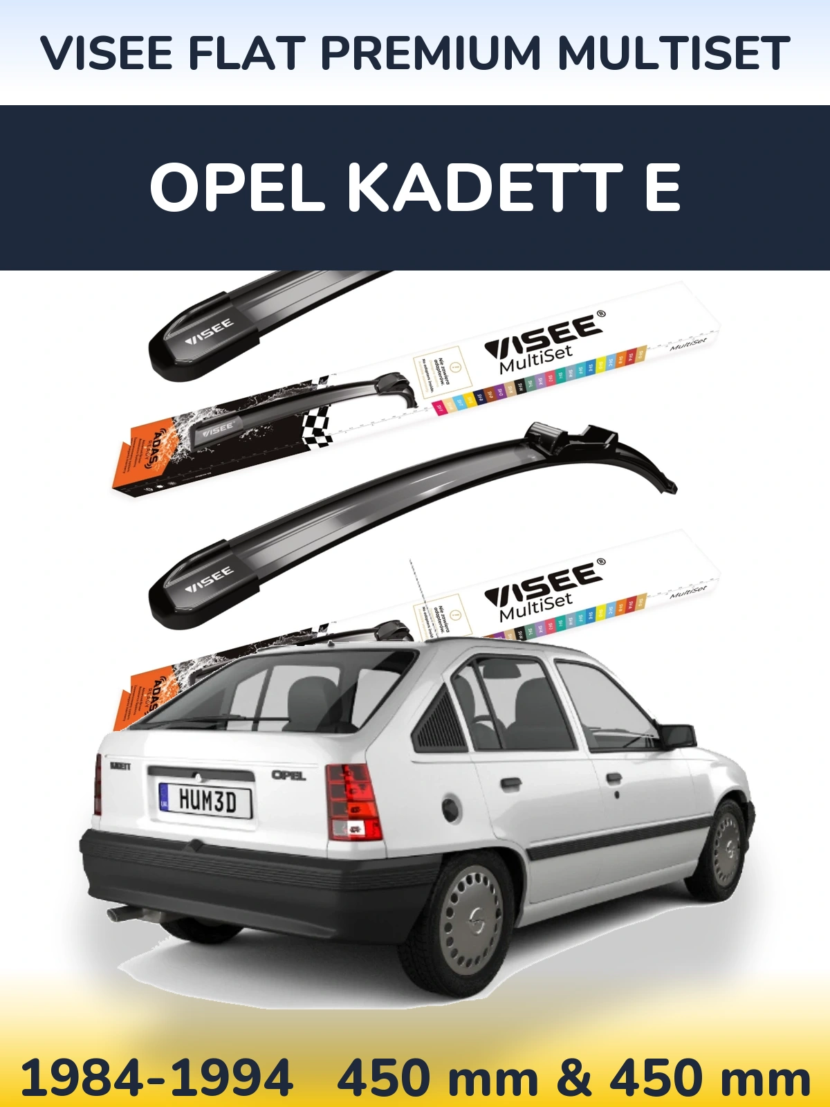Komplet przednich wycieraczek VISEE FLAT PREMIUM MultiSet 450 & 450 mm do Opel Kadett E 1984-1994
