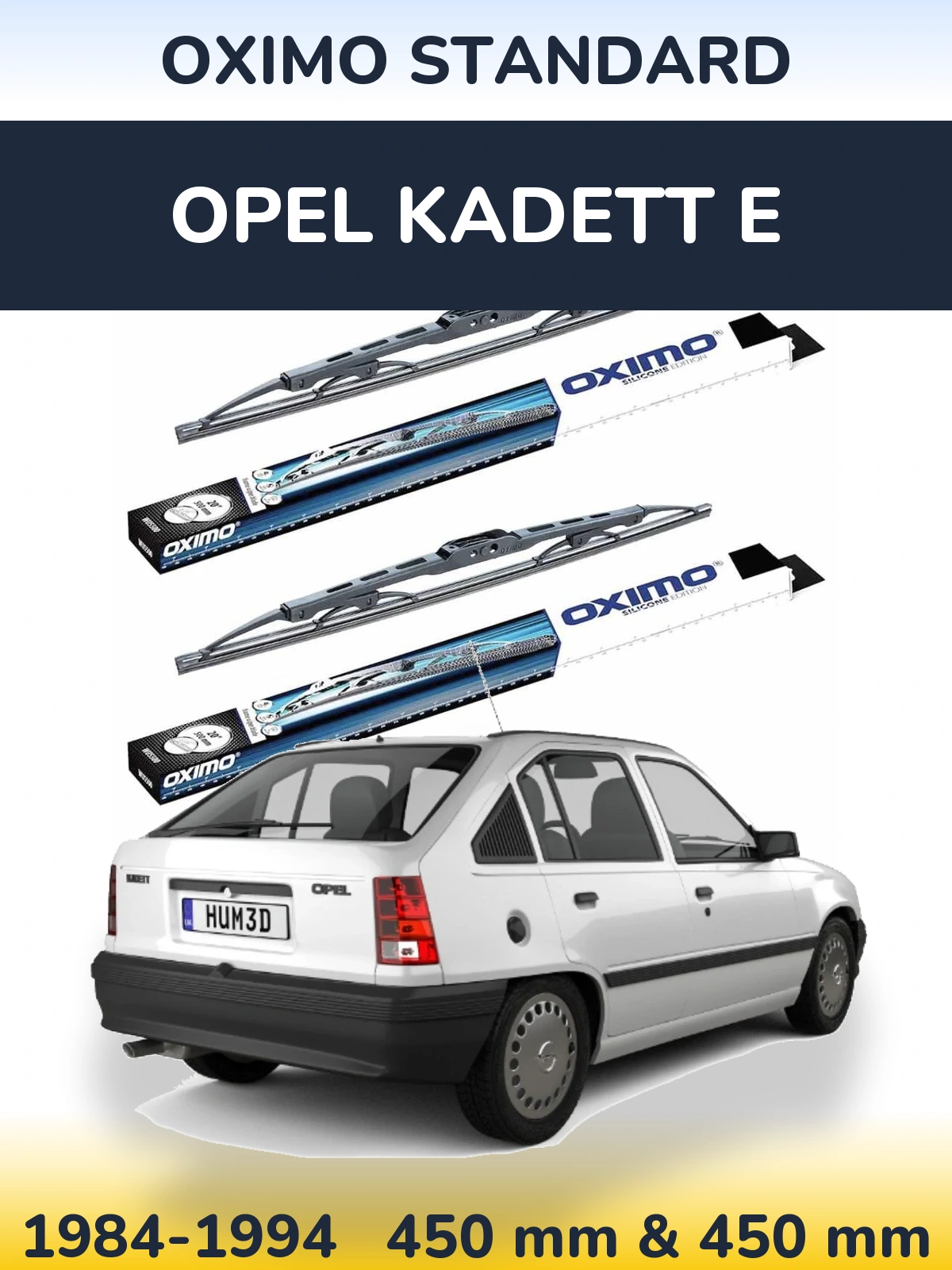 Комплект передних дворников Oximo Standard 450 & 450 мм для Opel Kadett E 1984-1994