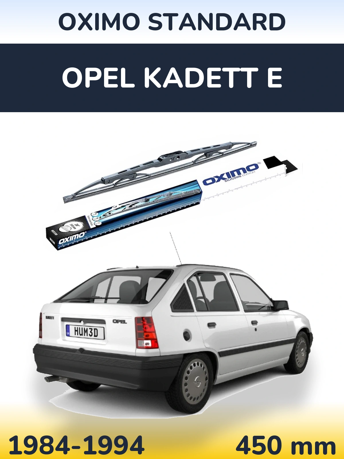 Rear wiper blade Oximo Standard 450 mm for Opel Kadett E 1984-1994