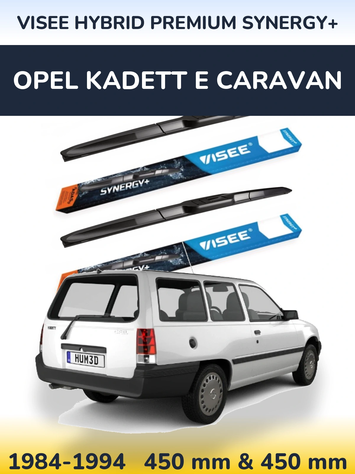 Komplet przednich wycieraczek VISEE HYBRID PREMIUM SYNERGY+ 450 & 450 mm do Opel Kadett E Caravan 1984-1994
