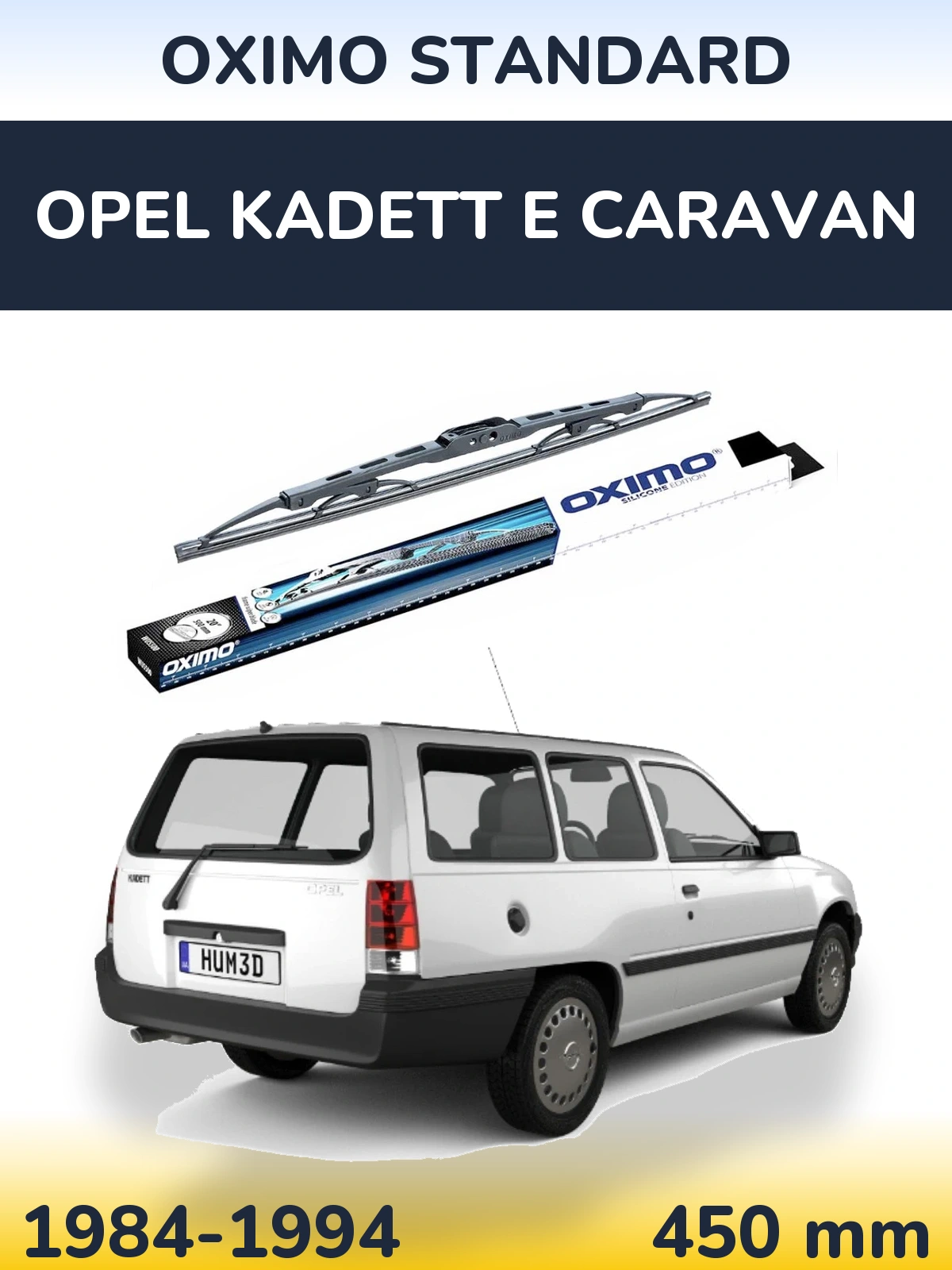 Rear wiper blade Oximo Standard 450 mm for Opel Kadett E Caravan 1984-1994