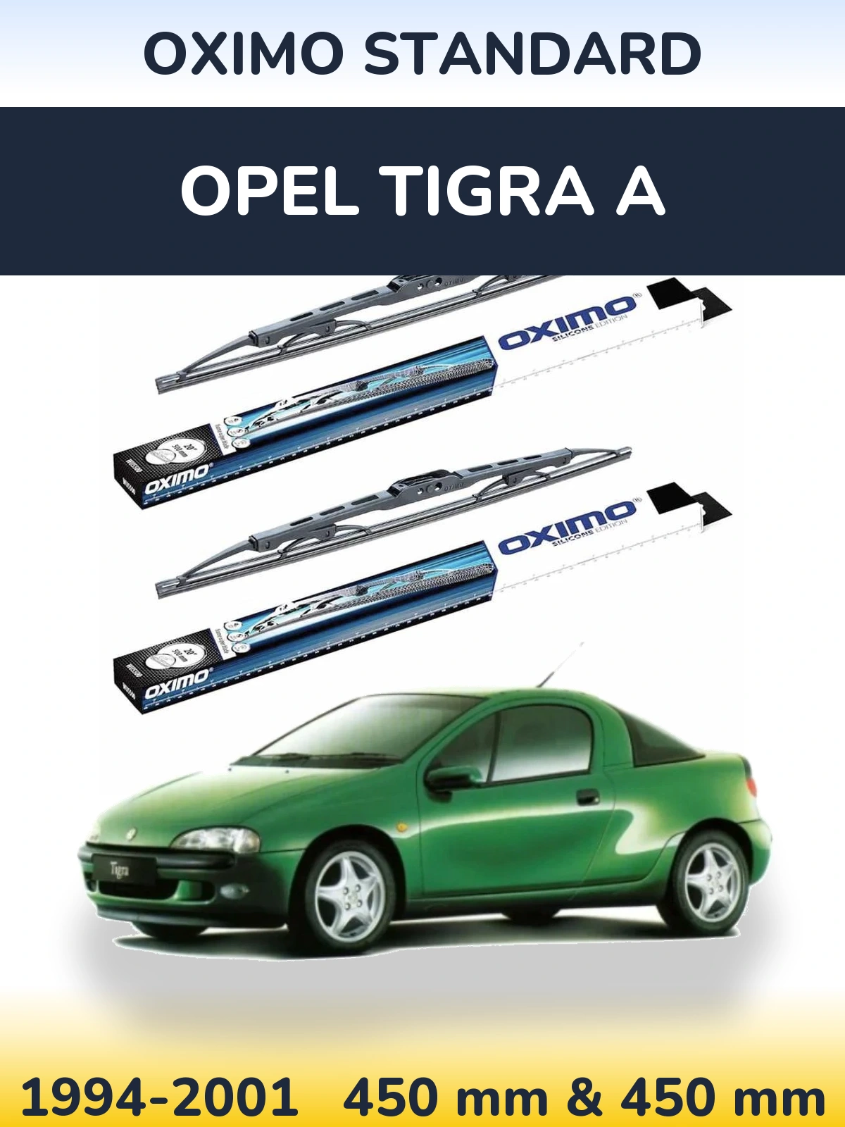 Komplet przednich wycieraczek Oximo Standard 450 & 450 mm do Opel Tigra A 1994-2001
